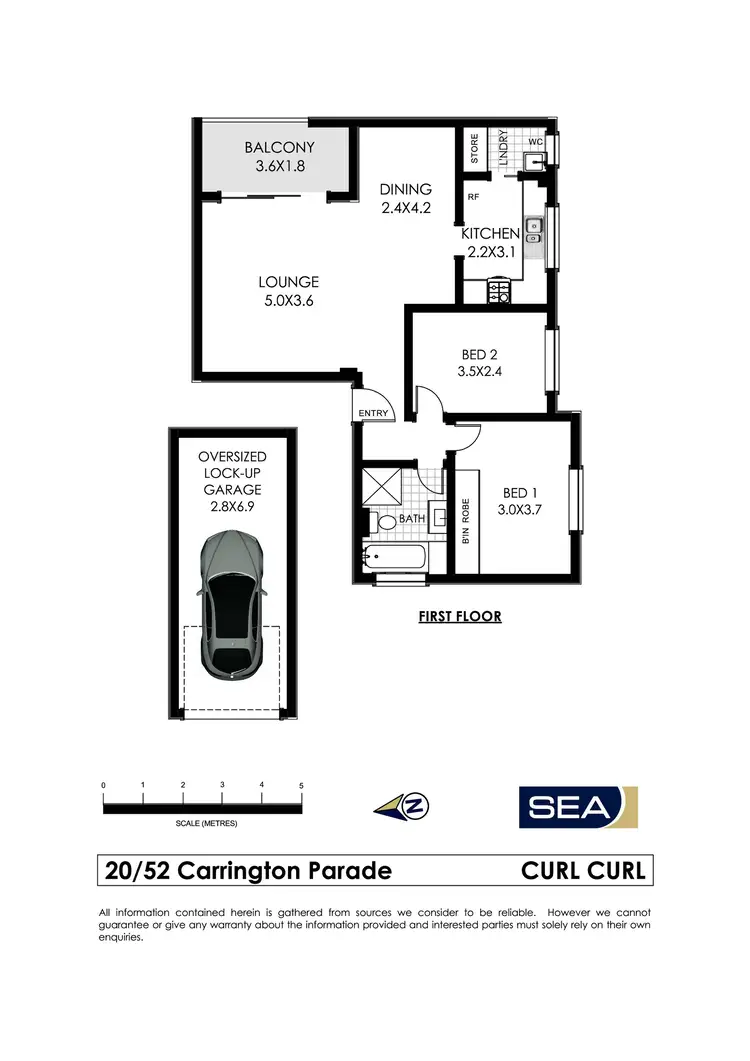 Floorplan of Homely unit listing, 20/52 Carrington Parade, Curl Curl NSW 2096