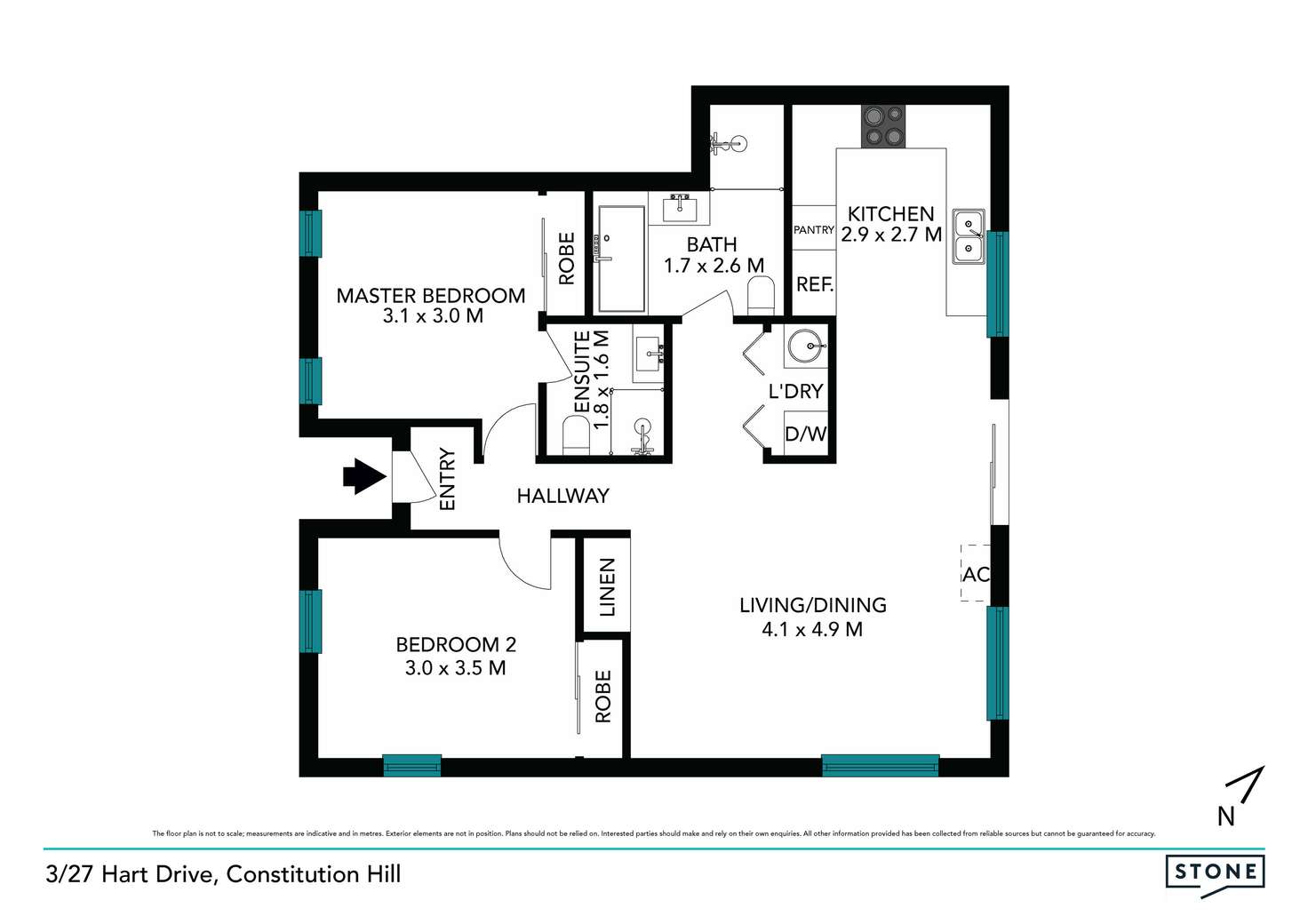 Floorplan of Homely apartment listing, 3/27 Hart Drive, Constitution Hill NSW 2145