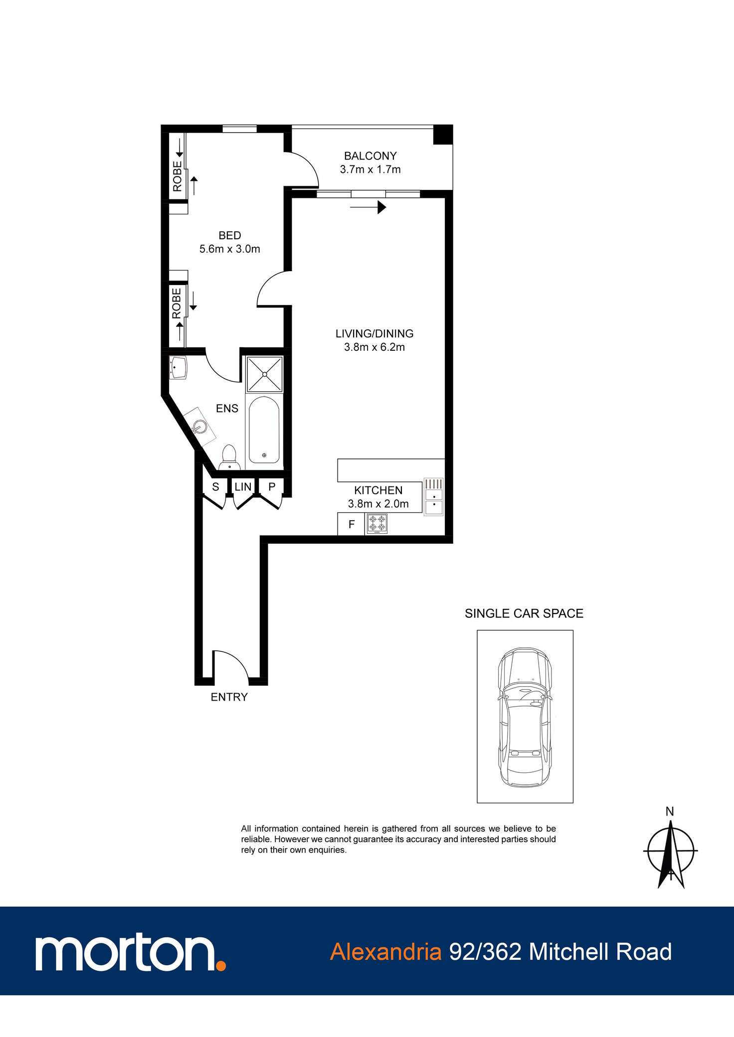 Floorplan of Homely apartment listing, 92/362 Mitchell Road, Alexandria NSW 2015