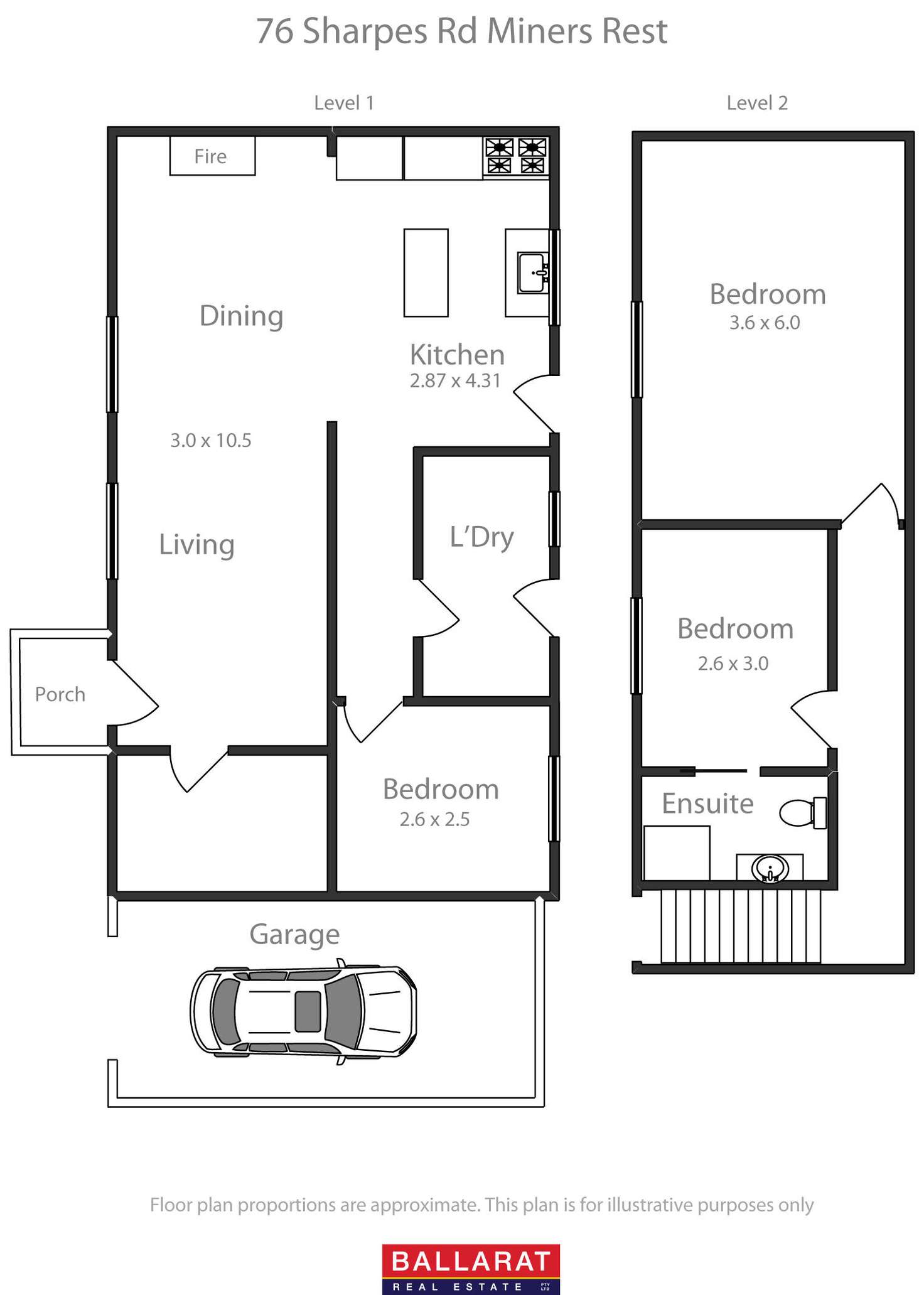 Floorplan of Homely house listing, 76 Sharpes Road, Miners Rest VIC 3352
