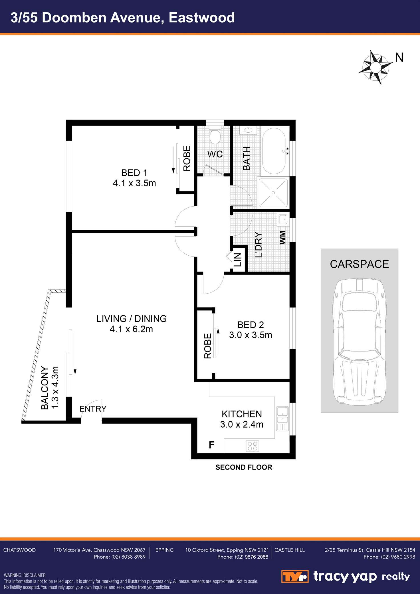 Floorplan of Homely unit listing, 3/55 Doomben Avenue, Eastwood NSW 2122