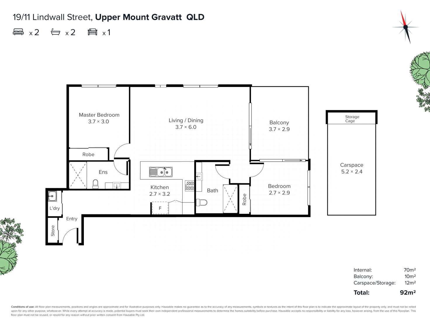 Floorplan of Homely apartment listing, 19/11 Lindwall Street, Upper Mount Gravatt QLD 4122