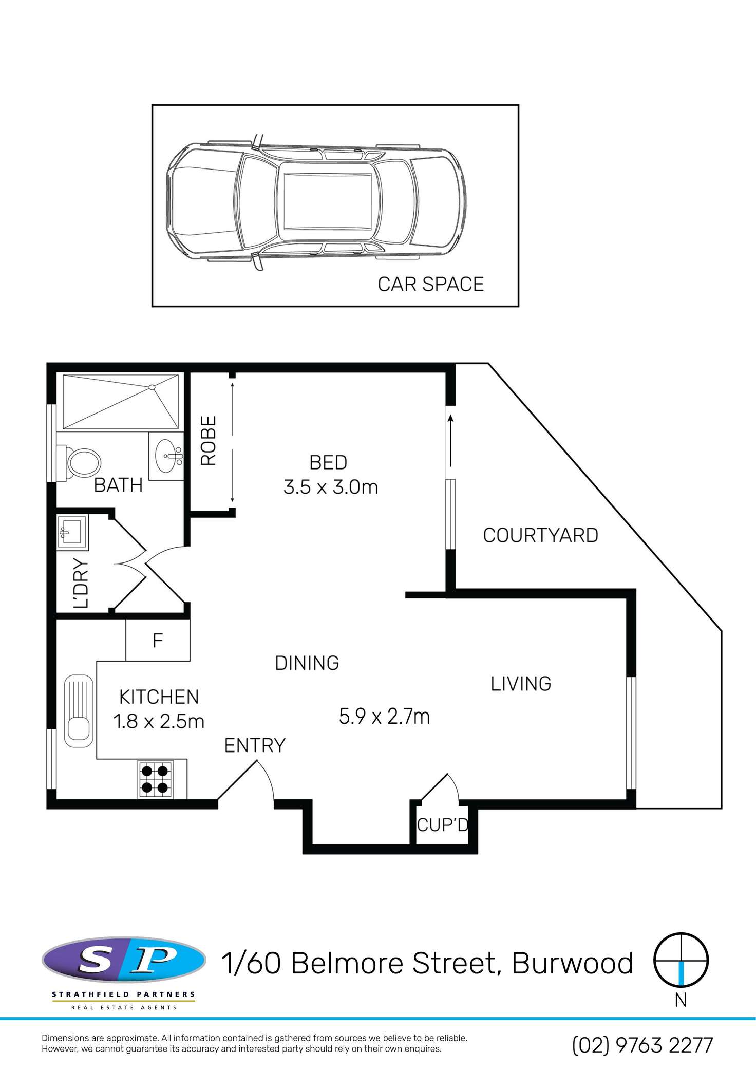 Floorplan of Homely apartment listing, 1/60 Belmore Street, Burwood NSW 2134