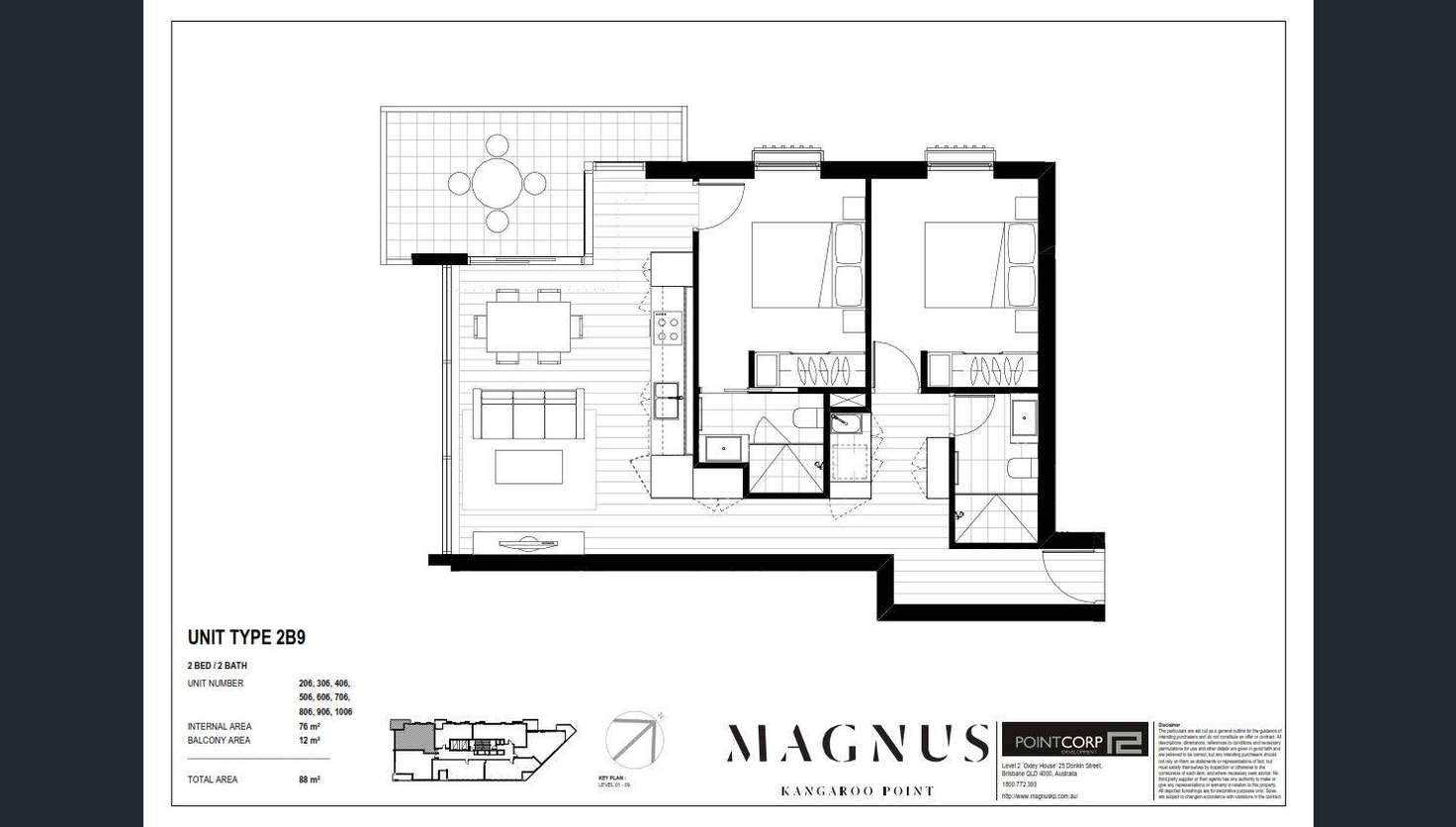 Floorplan of Homely unit listing, 706/66 Lambert Street, Kangaroo Point QLD 4169