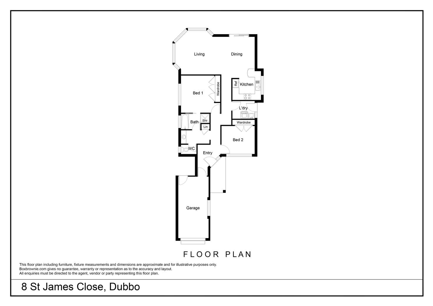 Floorplan of Homely semiDetached listing, 8 St James Close, Dubbo NSW 2830