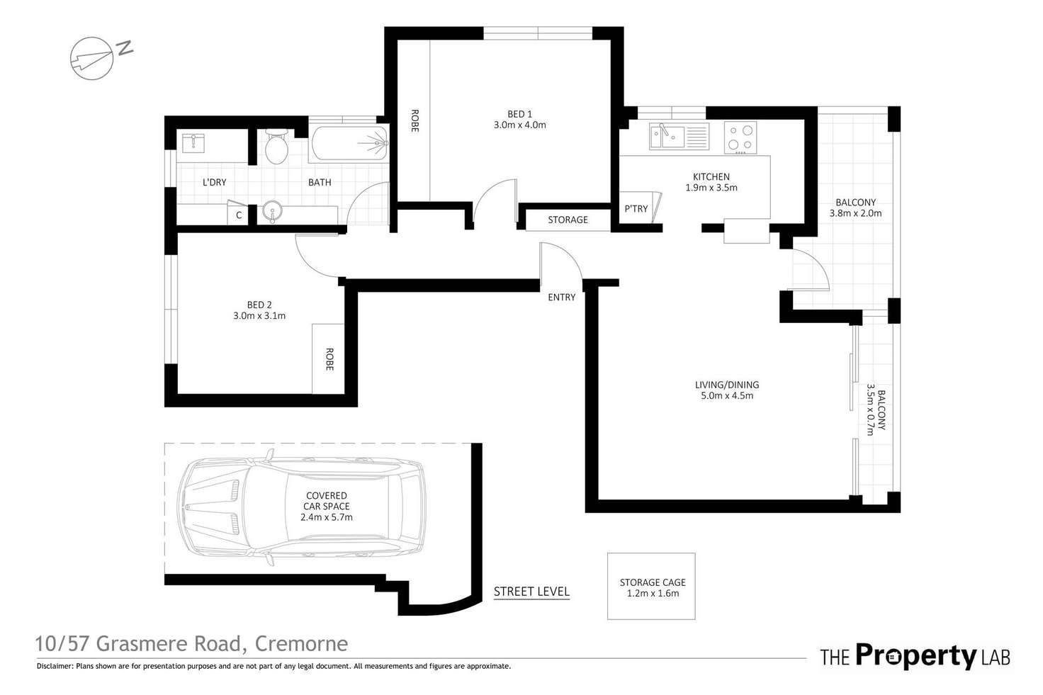 Floorplan of Homely apartment listing, 10/57-59 Grasmere Road, Cremorne NSW 2090