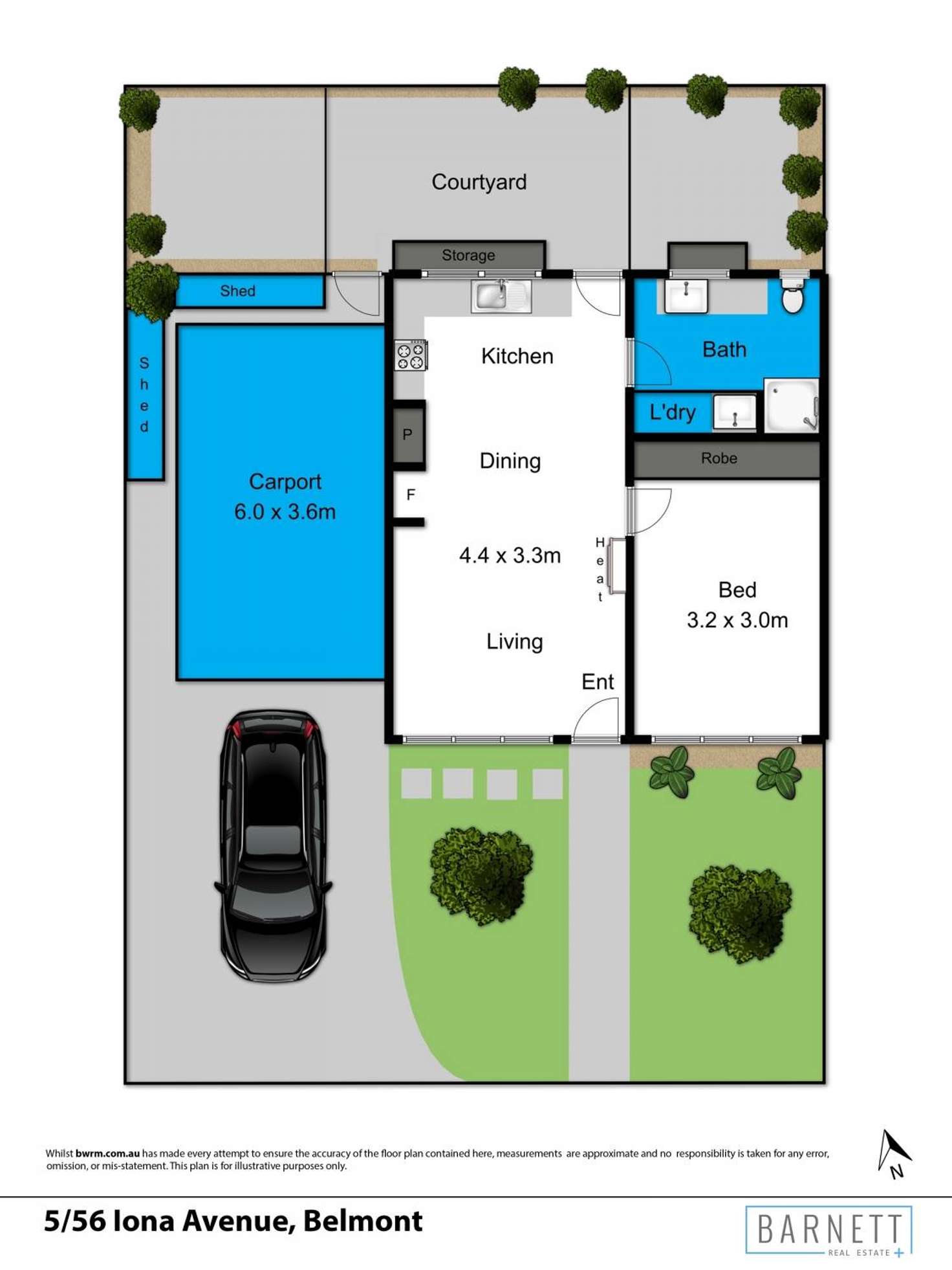 Floorplan of Homely unit listing, 5/56 Iona Avenue, Belmont VIC 3216