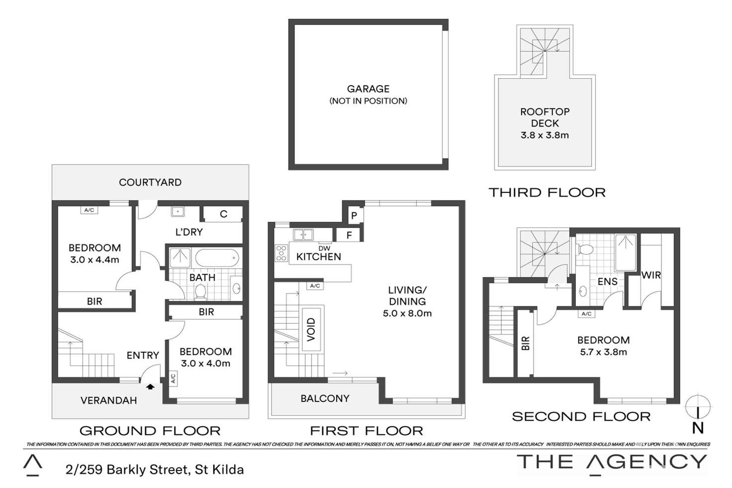 Floorplan of Homely townhouse listing, 2/259 Barkly Street, St Kilda VIC 3182