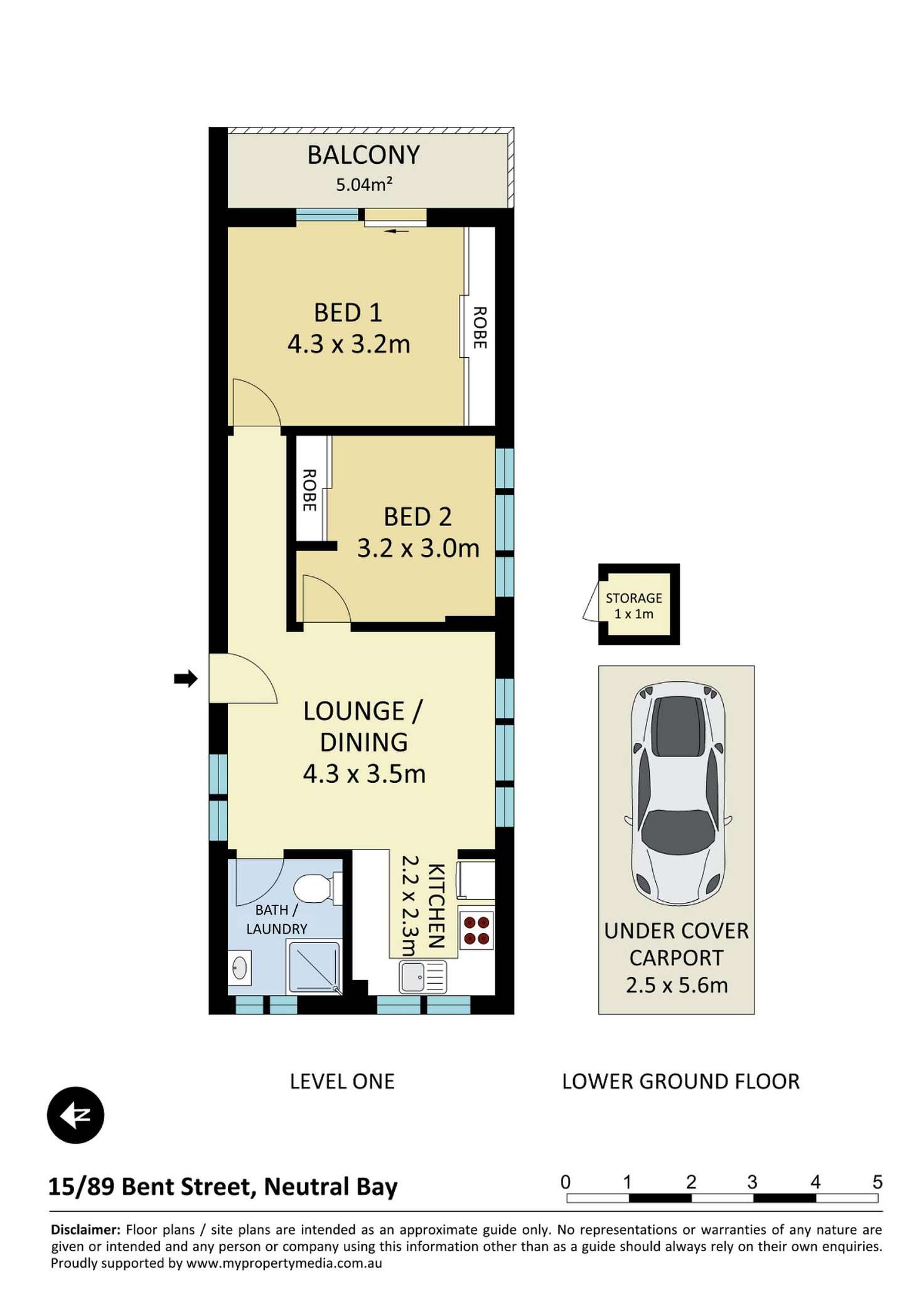 Floorplan of Homely apartment listing, 15/89 Bent Street, Neutral Bay NSW 2089