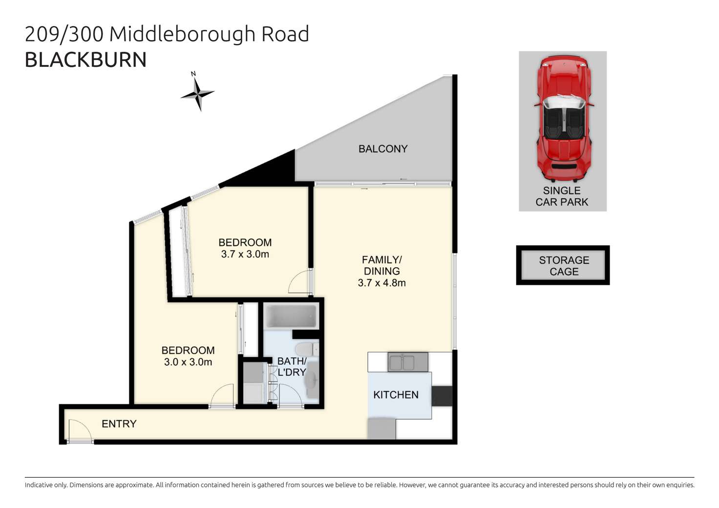 Floorplan of Homely apartment listing, 209/300 Middleborough Road, Blackburn VIC 3130