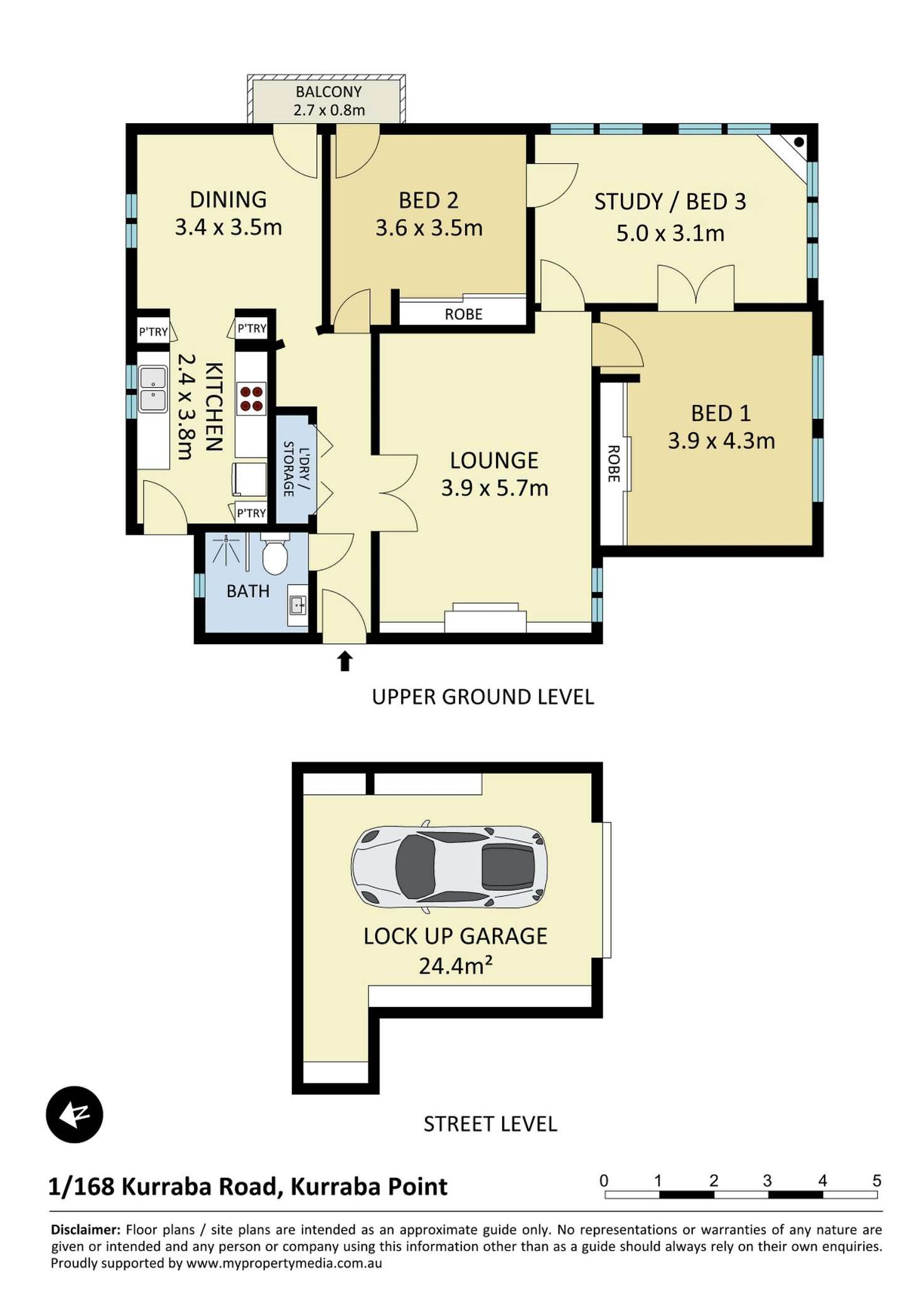 Floorplan of Homely apartment listing, 1/168 Kurraba Road, Kurraba Point NSW 2089