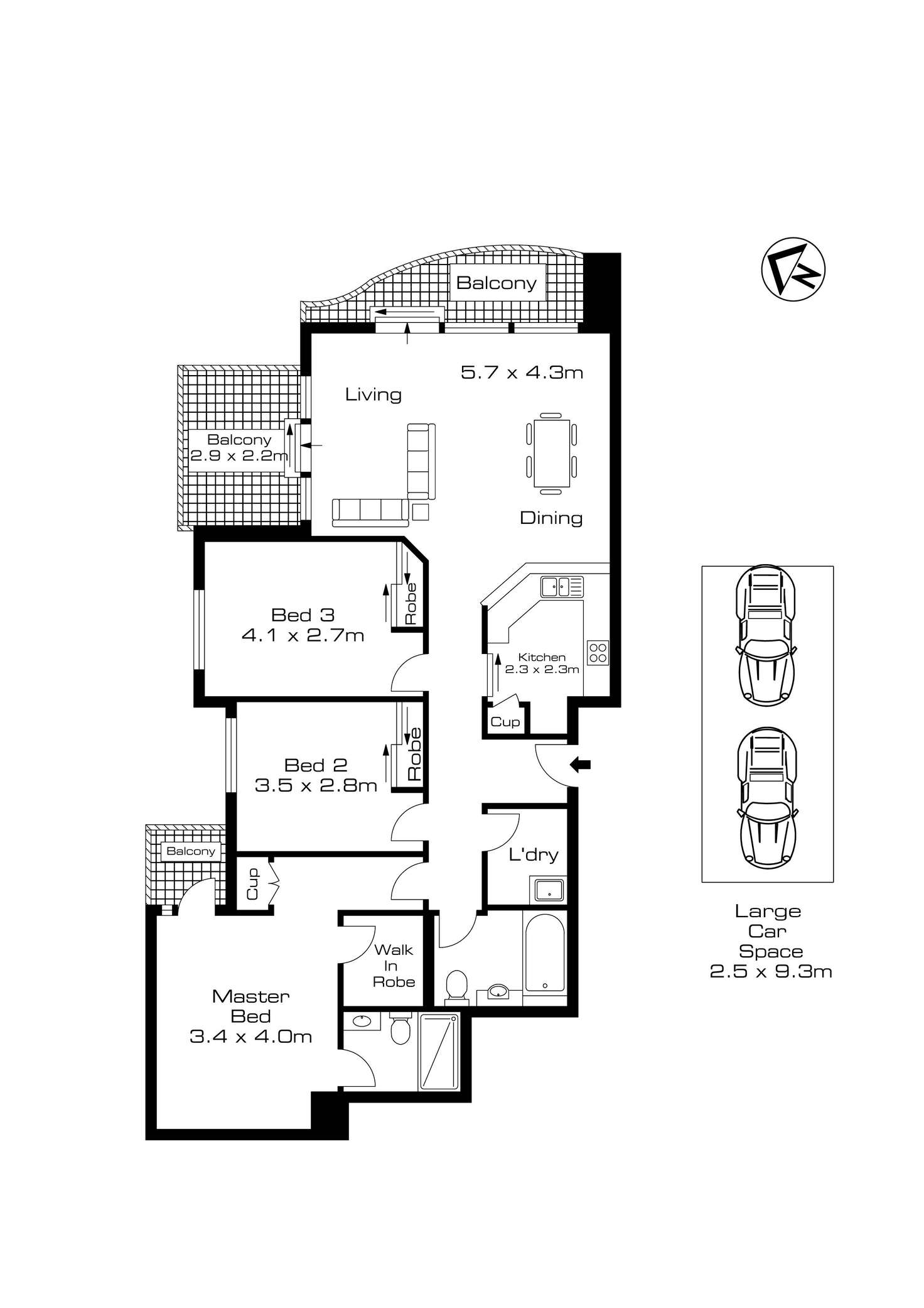 Floorplan of Homely apartment listing, 3202/197 Castlereagh Street, Sydney NSW 2000