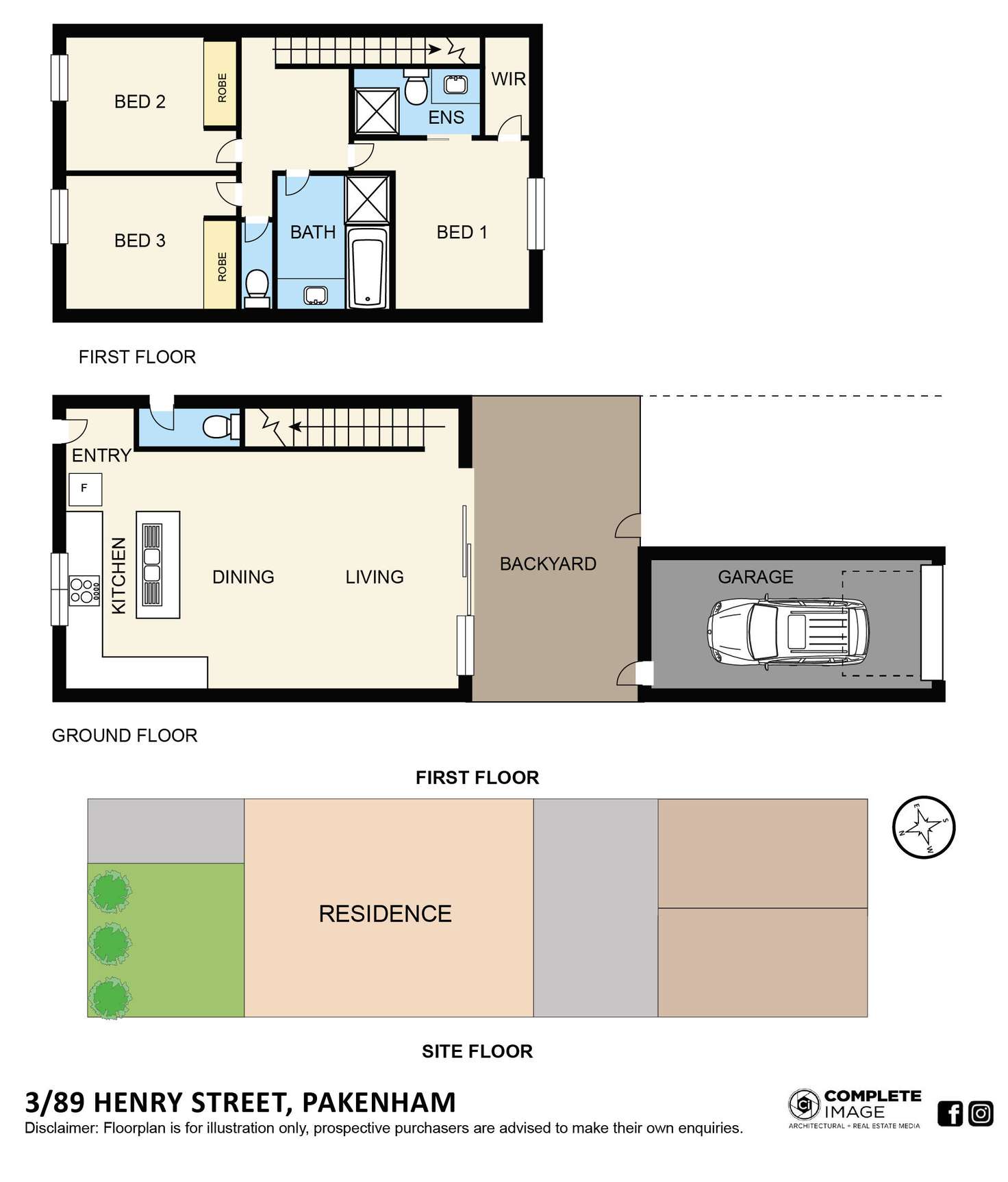 Floorplan of Homely townhouse listing, 3/89 Henry Street, Pakenham VIC 3810