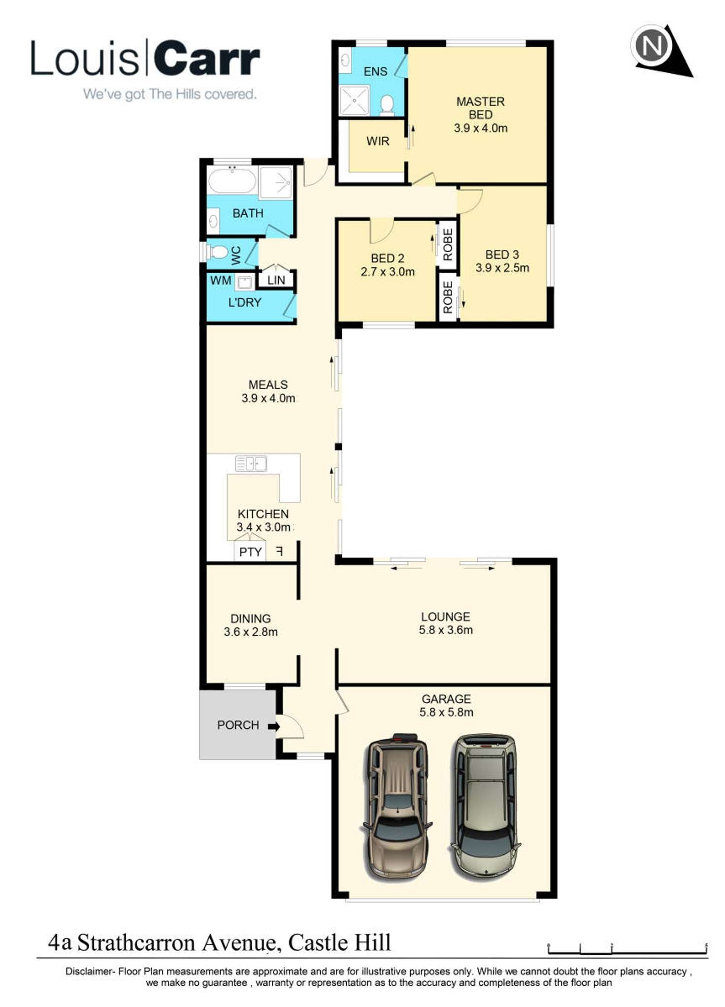 Floorplan of Homely semiDetached listing, 4a Strathcarron Avenue, Castle Hill NSW 2154