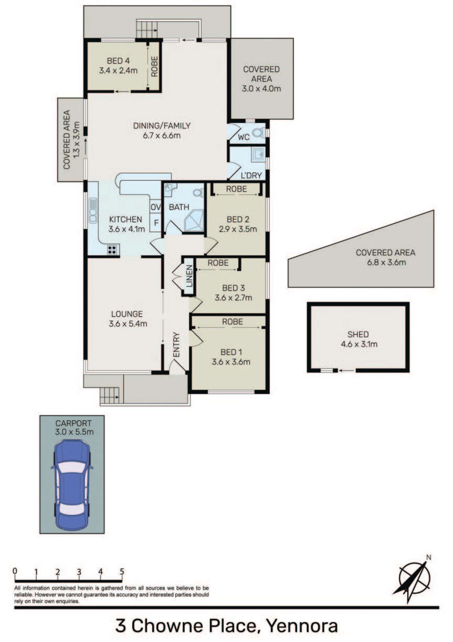 Floorplan of Homely house listing, 3 Chowne Place, Yennora NSW 2161