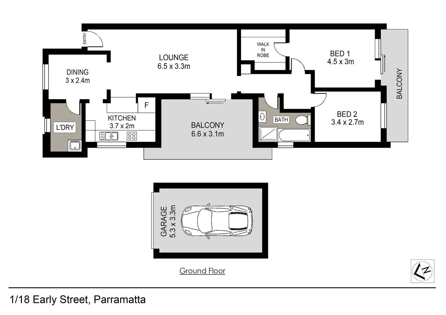 Floorplan of Homely apartment listing, 1/18 Early Street, Parramatta NSW 2150