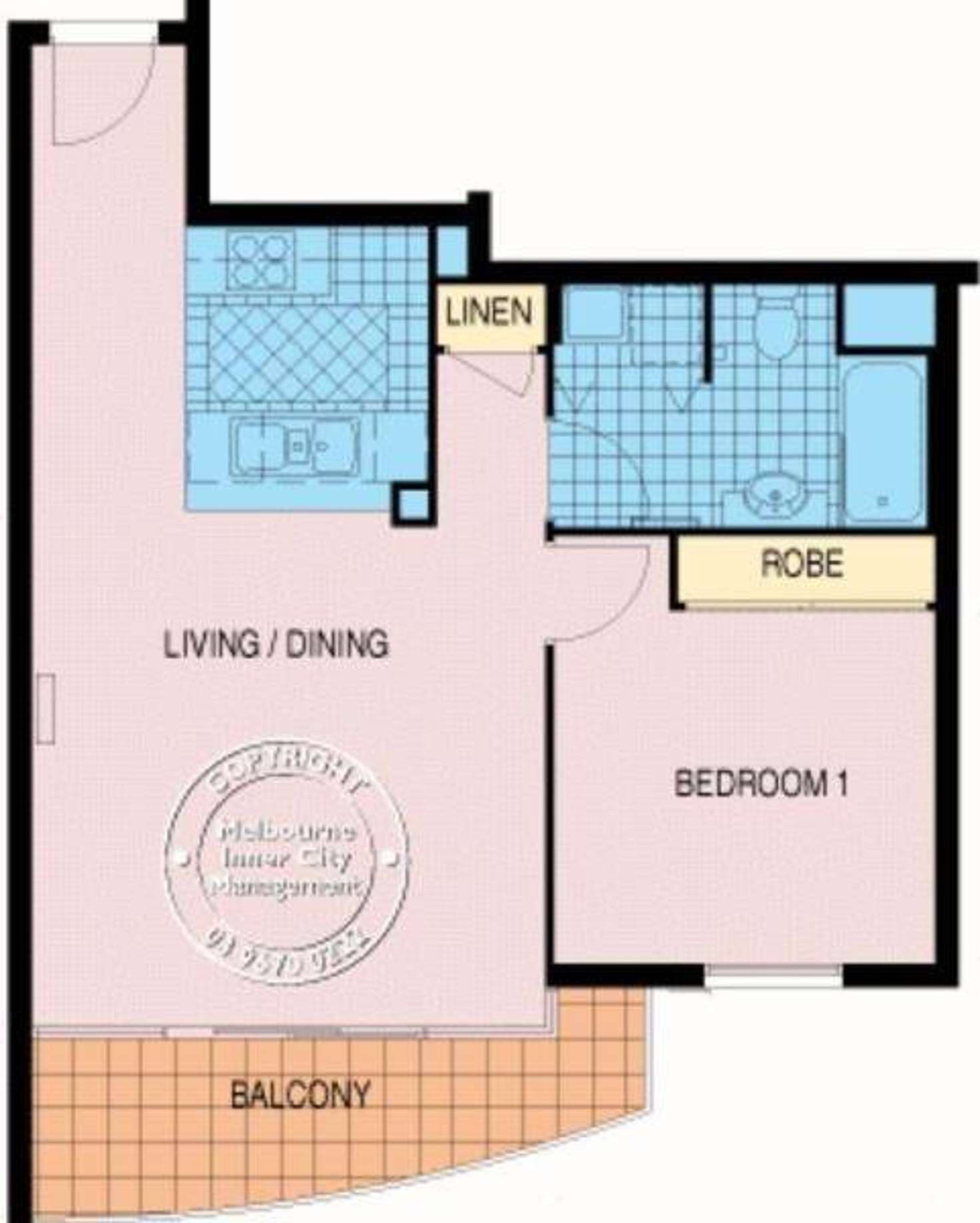 Floorplan of Homely apartment listing, 306/28 Bank Street, South Melbourne VIC 3205