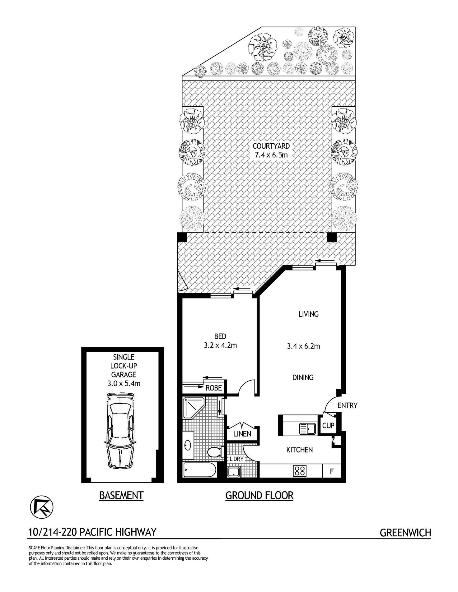 Floorplan of Homely apartment listing, 10/214 Pacific Highway, Greenwich NSW 2065