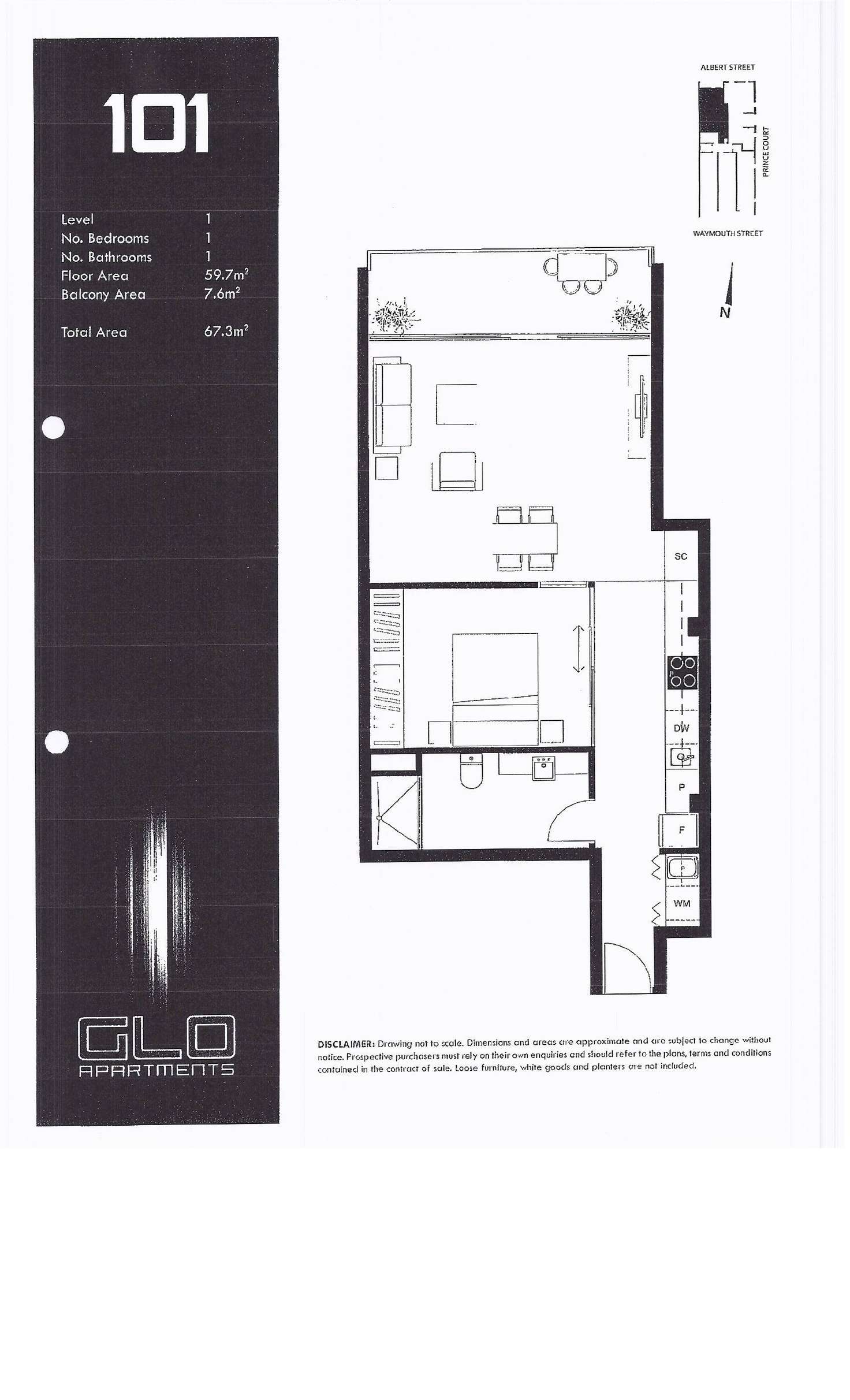 Floorplan of Homely apartment listing, 101/5 Prince Court, Adelaide SA 5000