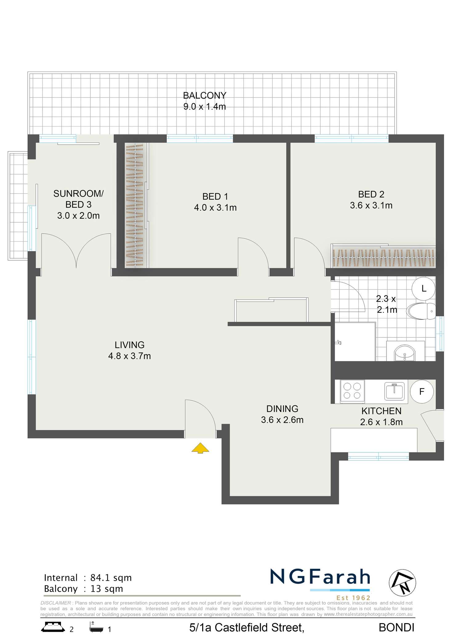 Floorplan of Homely apartment listing, 5/1A Castlefield (cnr Bondi Road) Street, Bondi NSW 2026