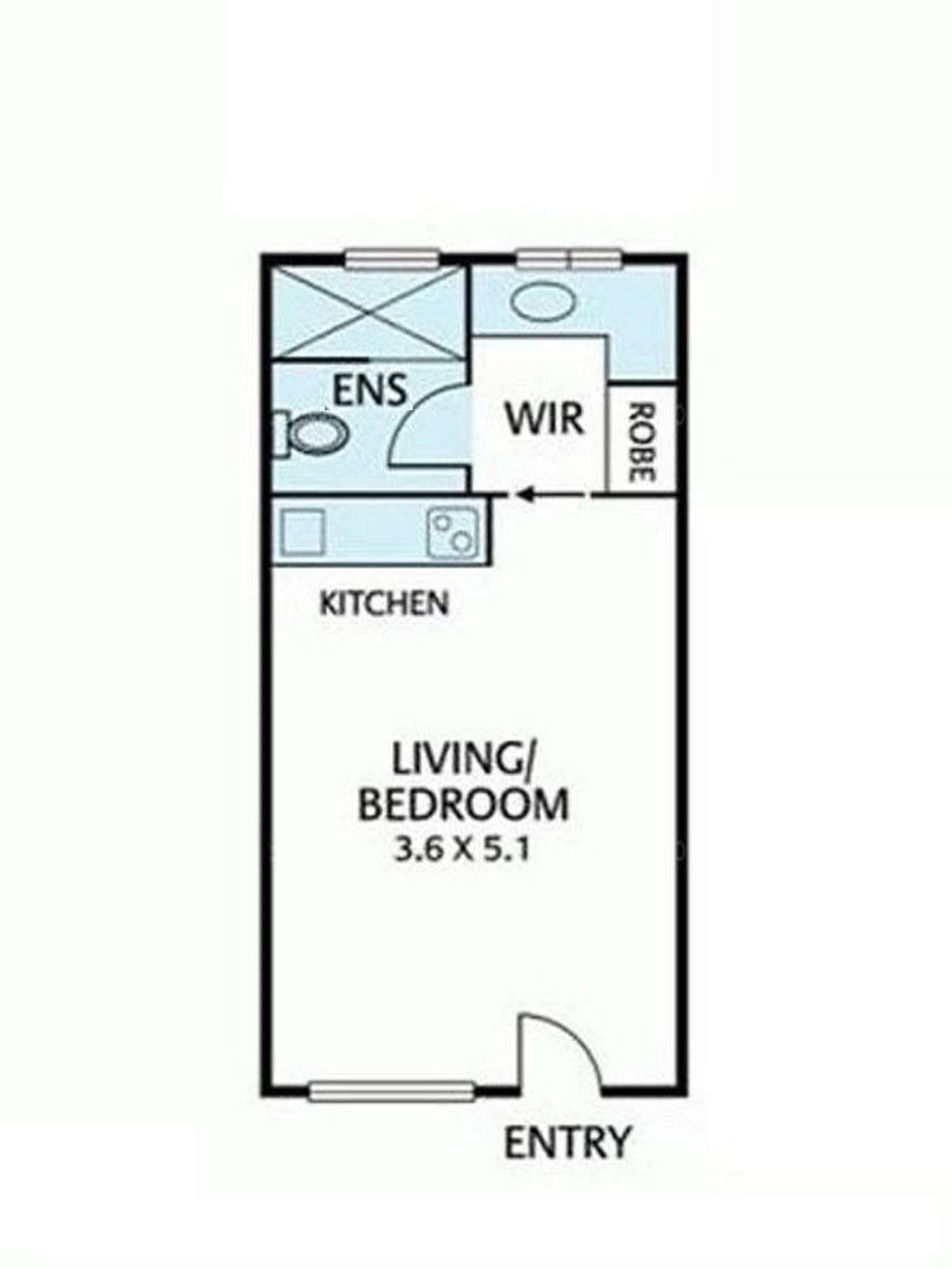 Floorplan of Homely studio listing, 226/51 Rathdowne Street, Carlton VIC 3053