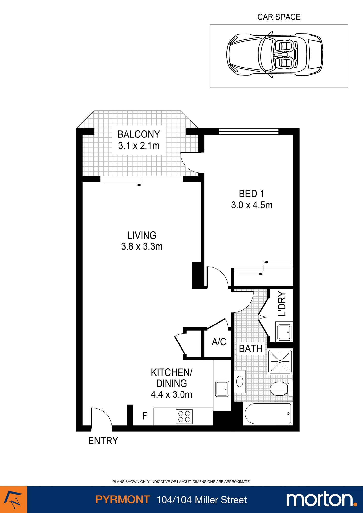 Floorplan of Homely apartment listing, 104/104 Miller Street, Pyrmont NSW 2009