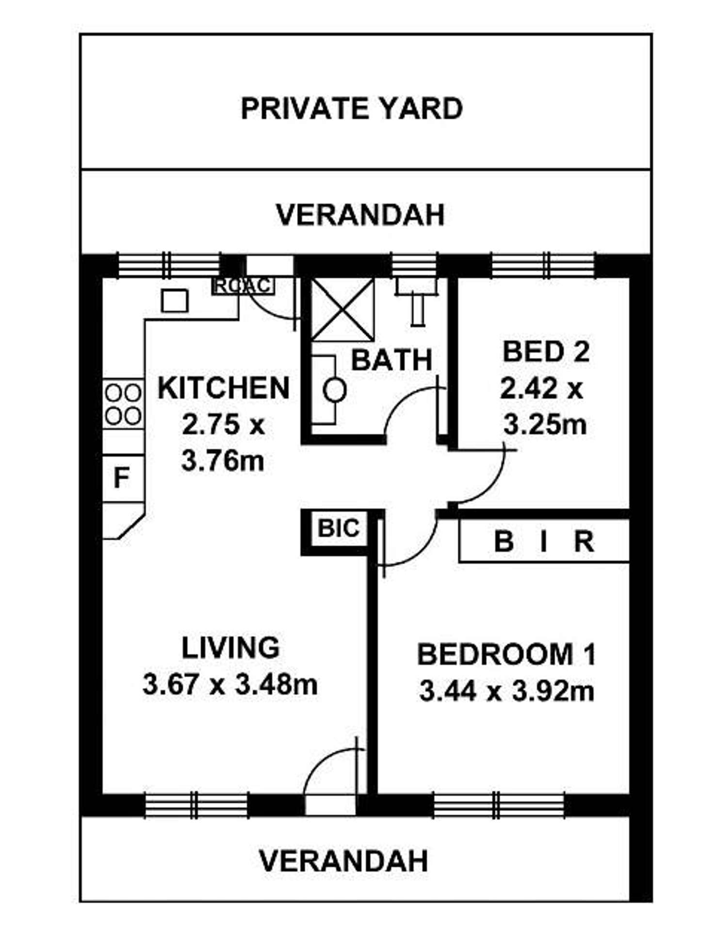 Floorplan of Homely unit listing, 2/11 Alexander Street, Largs Bay SA 5016