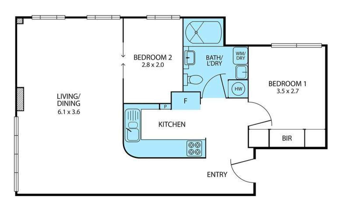 Floorplan of Homely apartment listing, 104/39 Queen Street, Melbourne VIC 3000