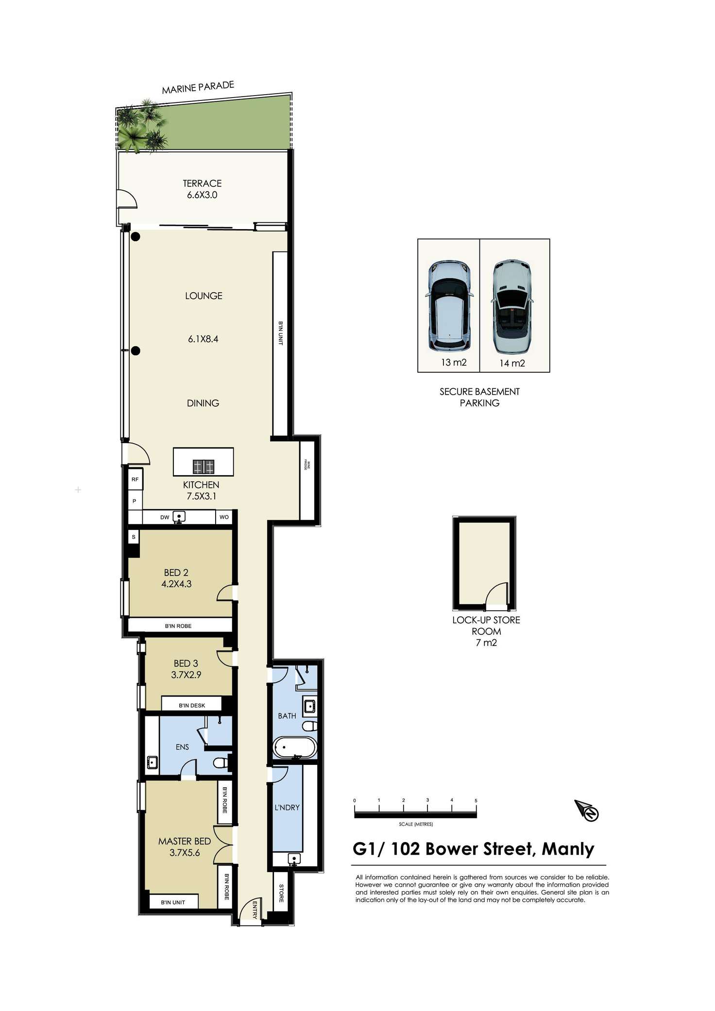 Floorplan of Homely apartment listing, 1/102 Bower Street, Manly NSW 2095