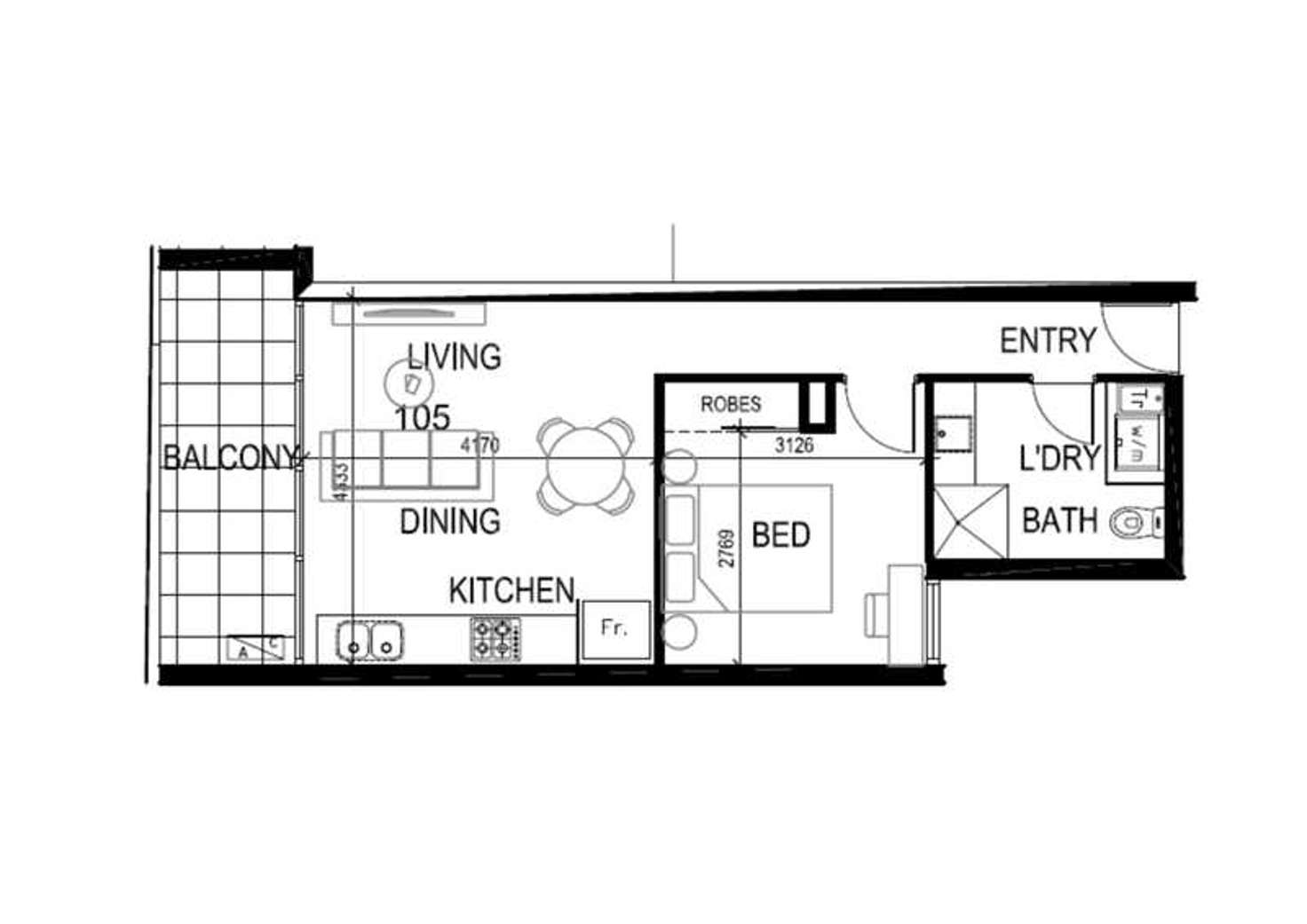 Floorplan of Homely apartment listing, 304/747 Sydney Road, Brunswick VIC 3056