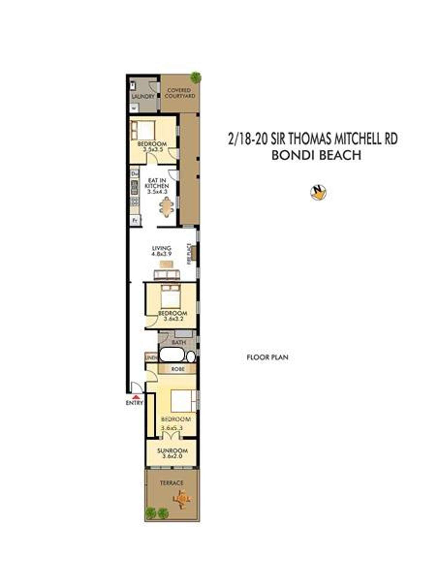 Floorplan of Homely apartment listing, 2/18-20 Sir Thomas Mitchell Road, Bondi Beach NSW 2026