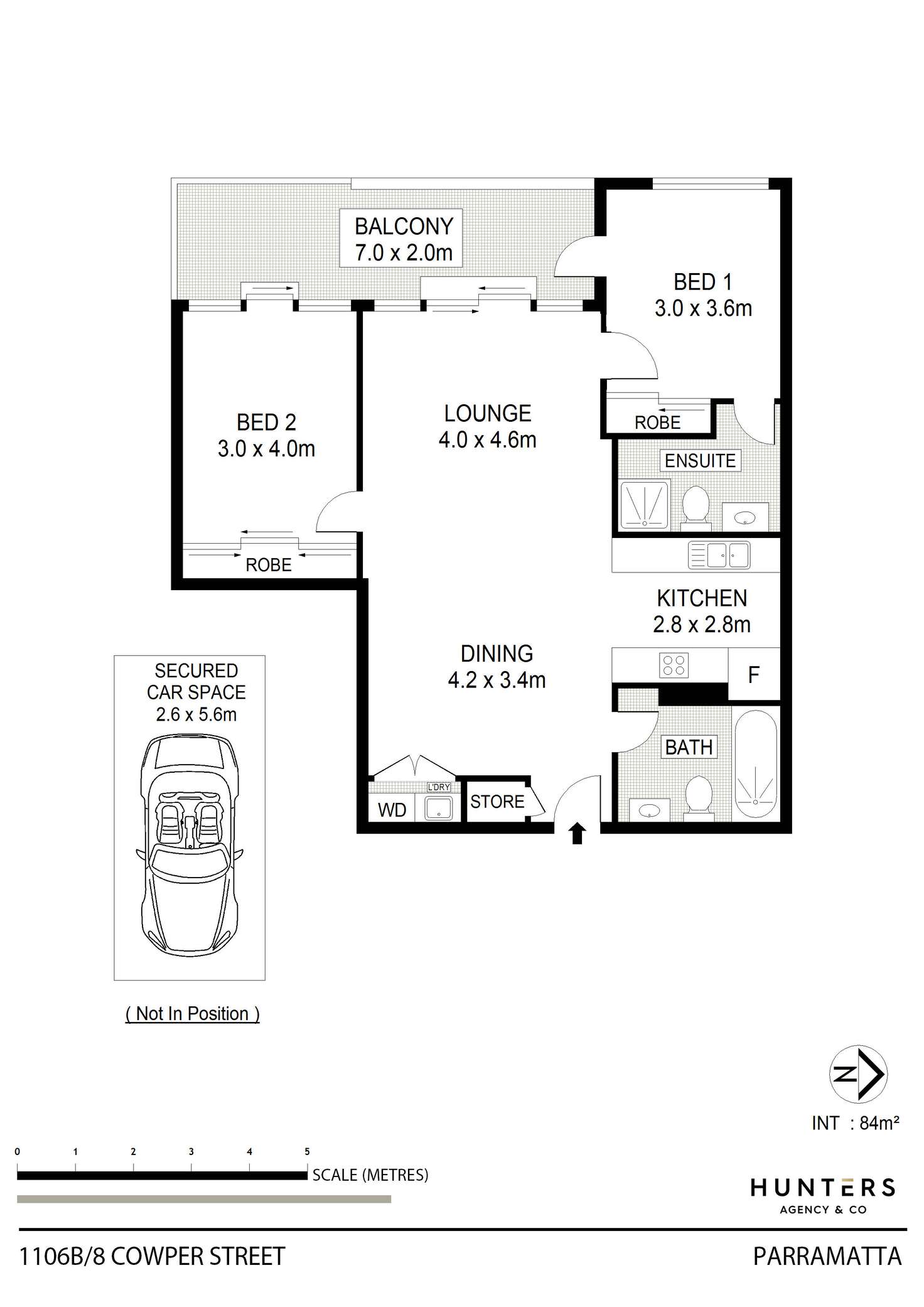 Floorplan of Homely apartment listing, 1106B/8 Cowper Street, Parramatta NSW 2150