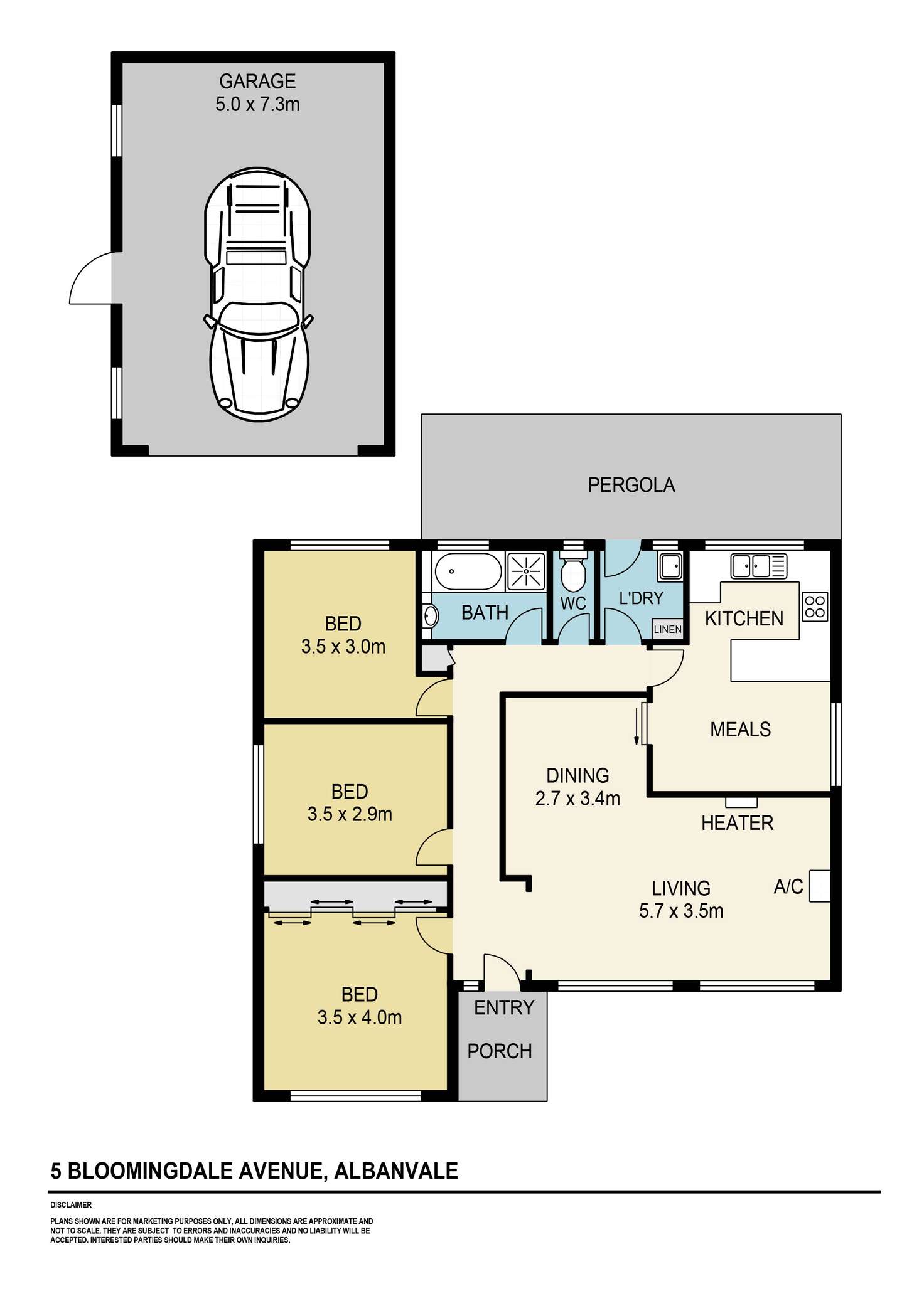 Floorplan of Homely house listing, 5 Bloomingdale Avenue, Albanvale VIC 3021