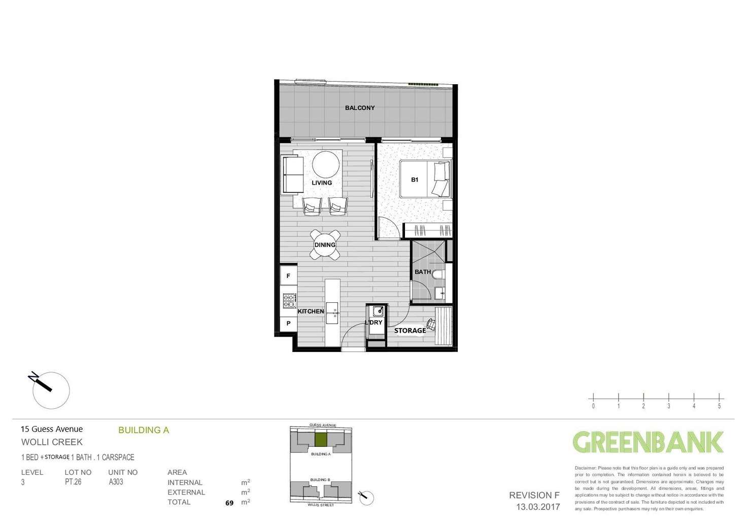 Floorplan of Homely apartment listing, 303/15 Guess Avenue, Wolli Creek NSW 2205