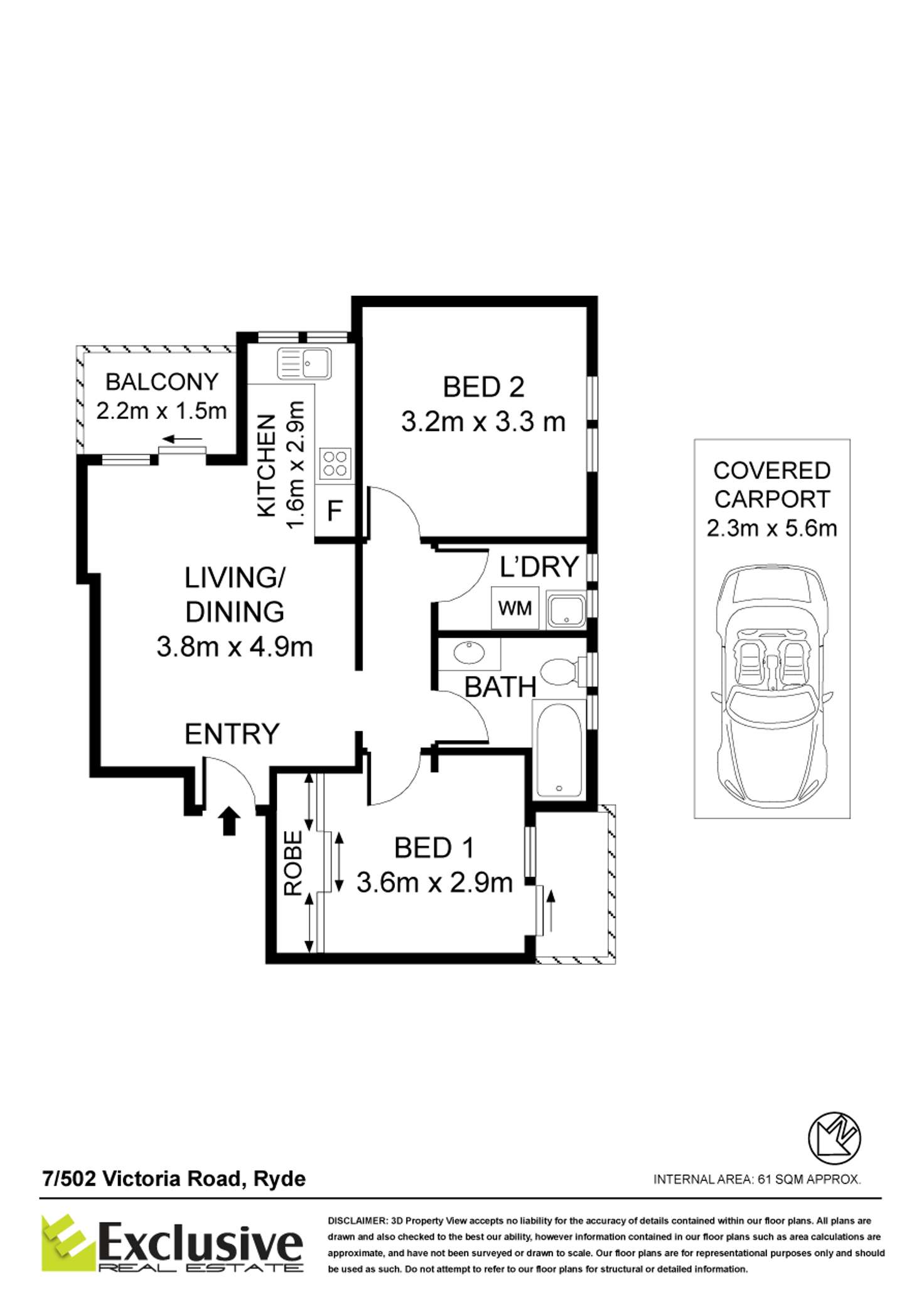 Floorplan of Homely unit listing, 7/502 Victoria Road, Ryde NSW 2112