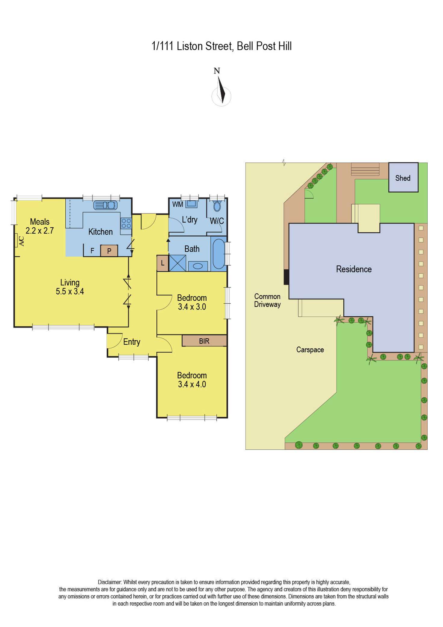 Floorplan of Homely unit listing, 1/111 Liston Street, Bell Post Hill VIC 3215