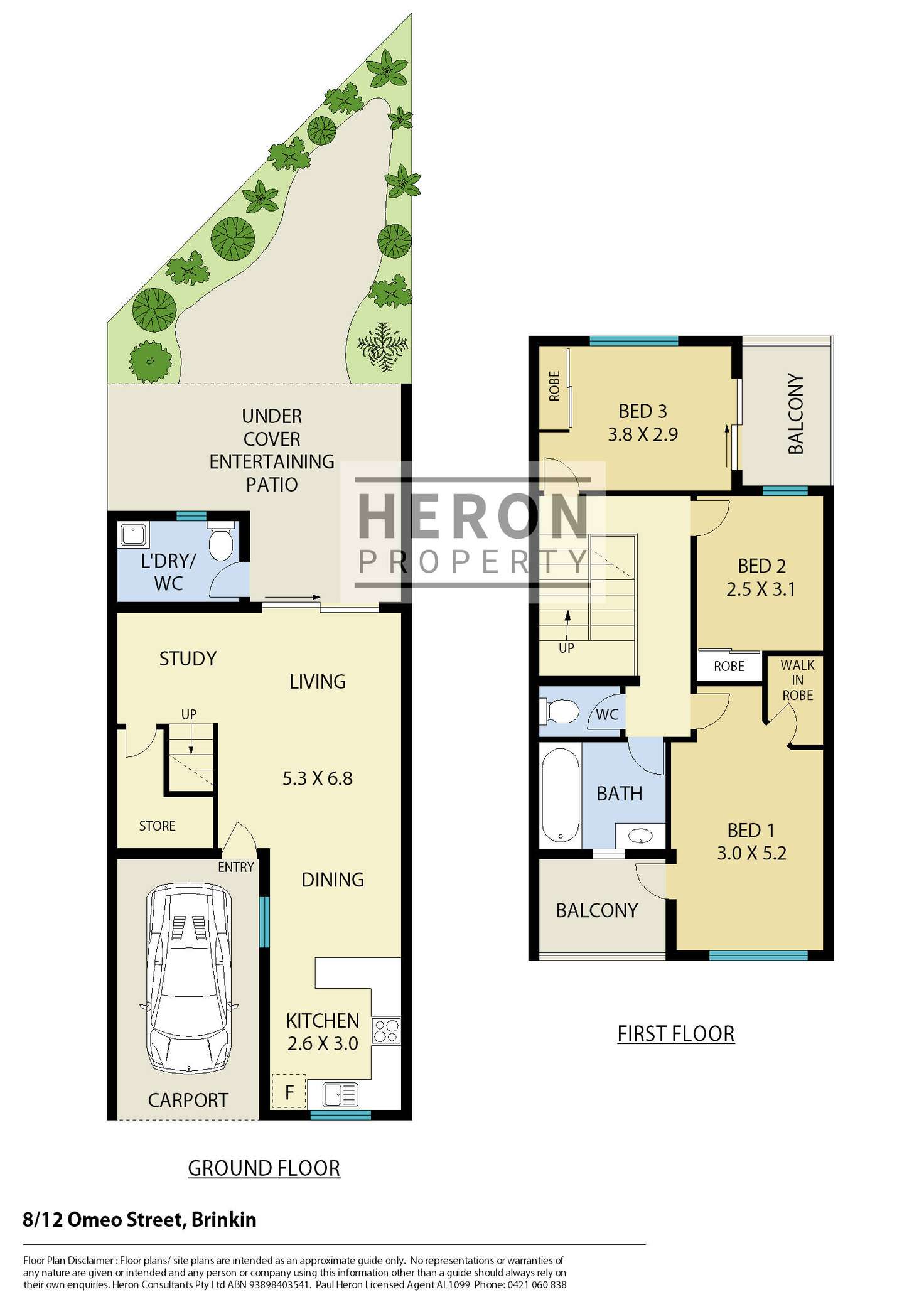 Floorplan of Homely townhouse listing, 8/12 Omeo Street, Brinkin NT 810