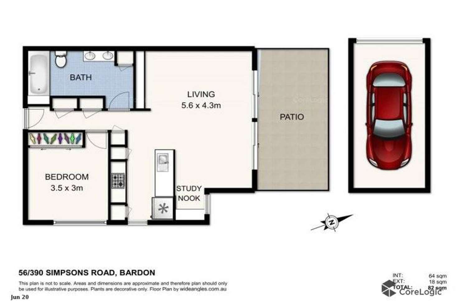 Floorplan of Homely unit listing, 56/390 Simpsons Road, Bardon QLD 4065