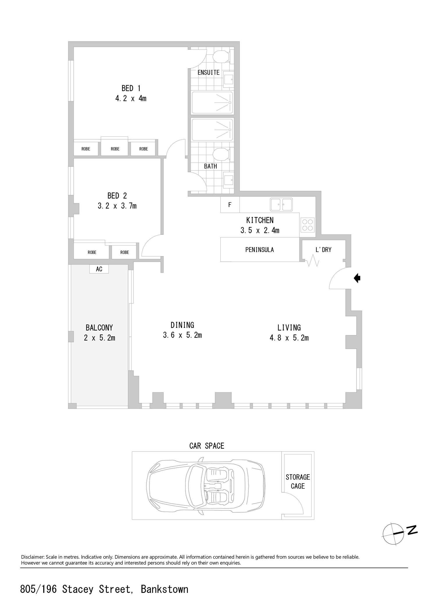 Floorplan of Homely apartment listing, 805/196 Stacey Street, Bankstown NSW 2200