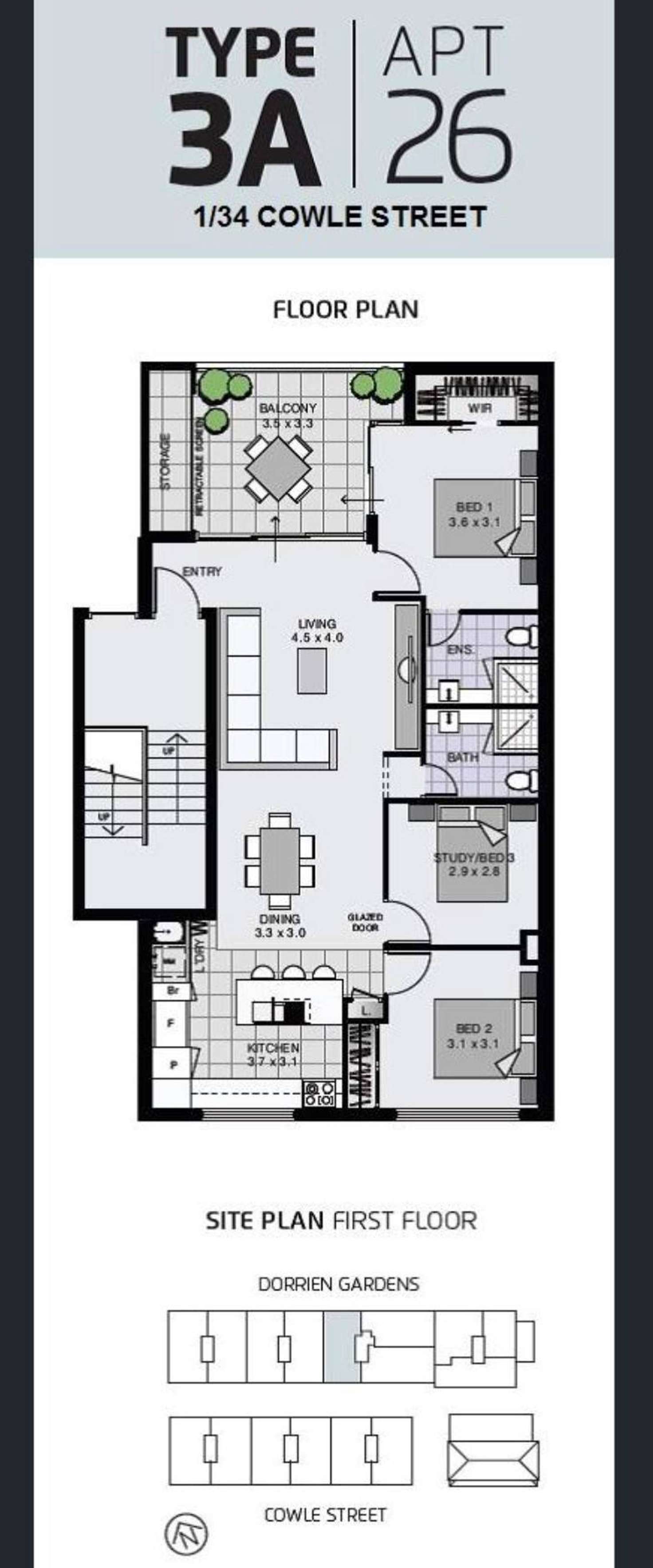Floorplan of Homely apartment listing, 1/34 Cowle Street, West Perth WA 6005