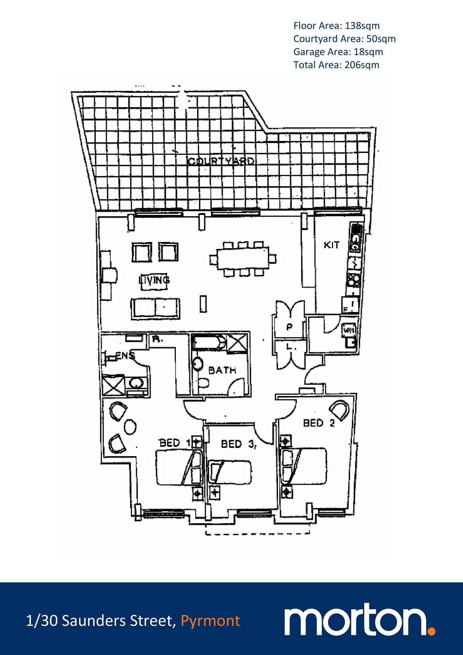 Floorplan of Homely apartment listing, 1/30 Saunders Street, Pyrmont NSW 2009