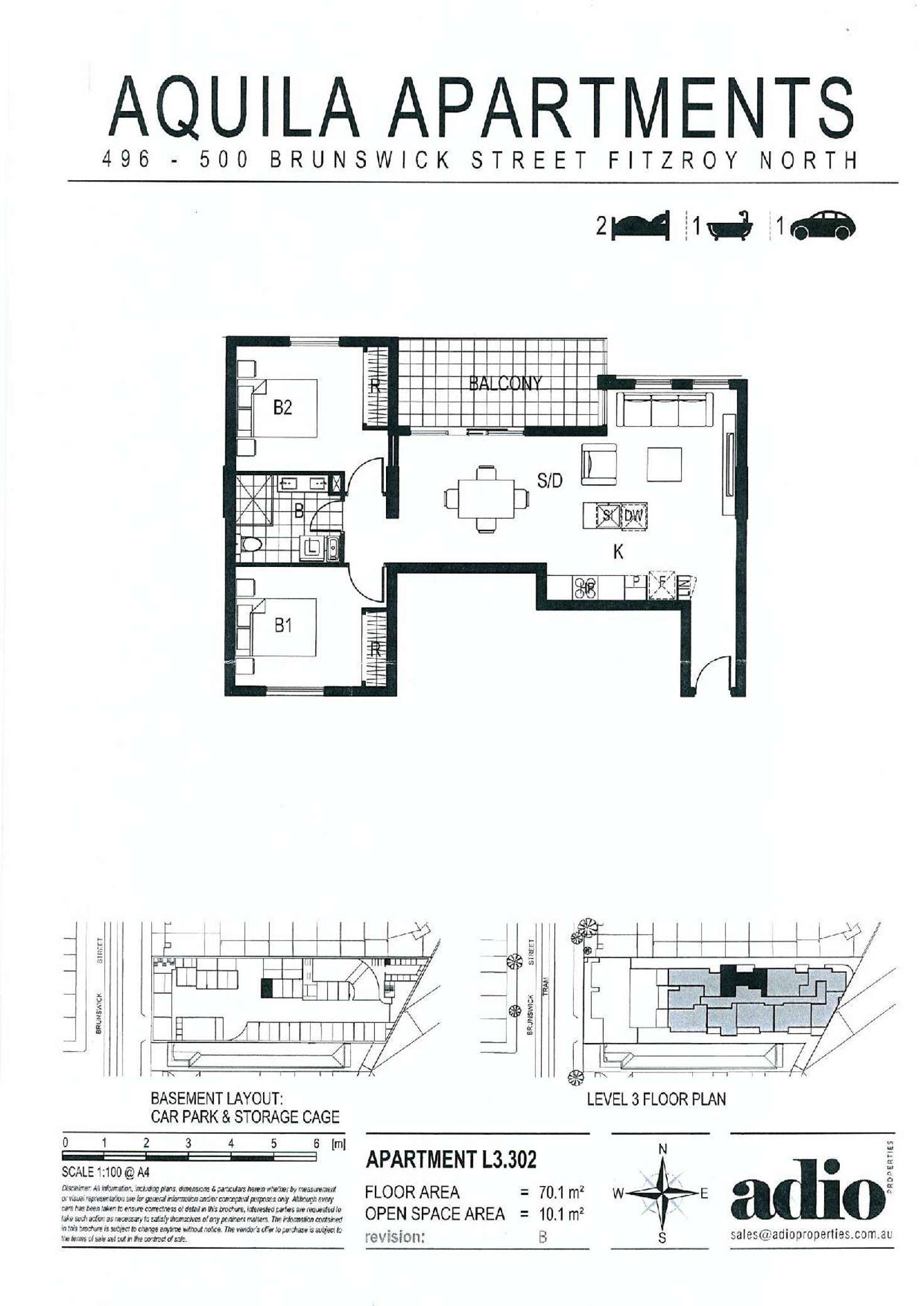 Floorplan of Homely apartment listing, 302/496-500 Brunswick Street, Fitzroy North VIC 3068