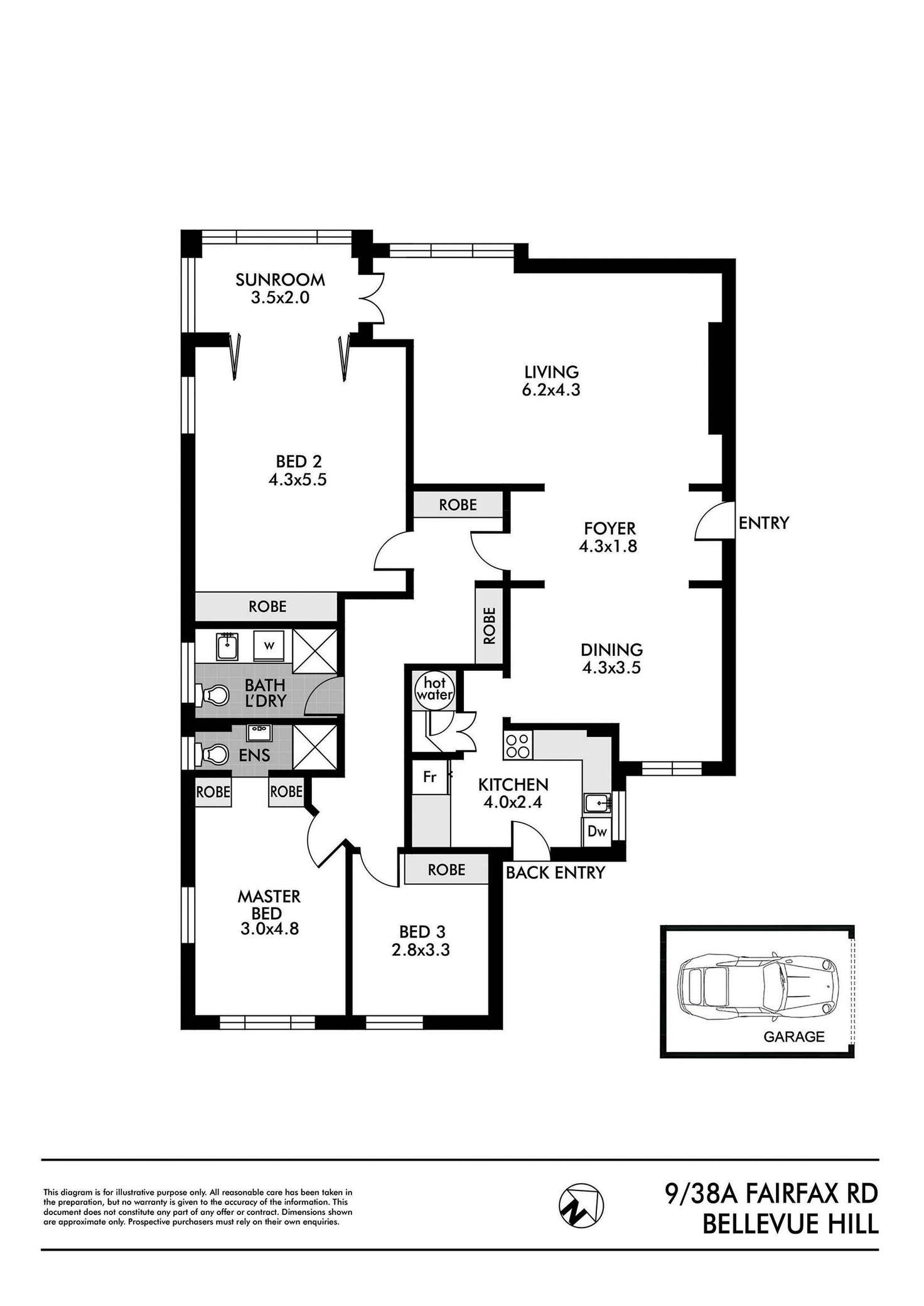 Floorplan of Homely unit listing, 9/38A Fairfax Road, Bellevue Hill NSW 2023