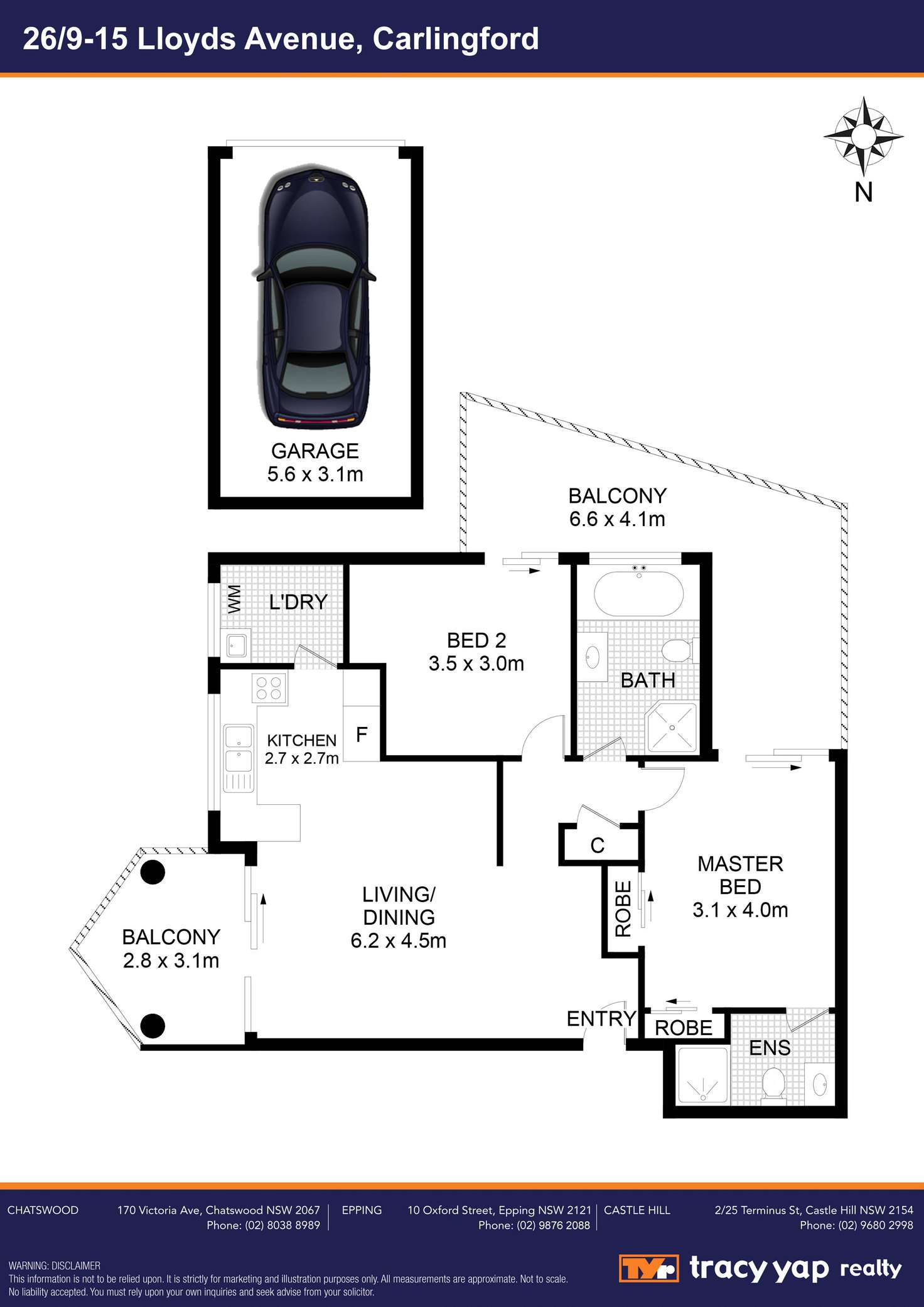 Floorplan of Homely unit listing, 26/9-15 Lloyds Avenue, Carlingford NSW 2118