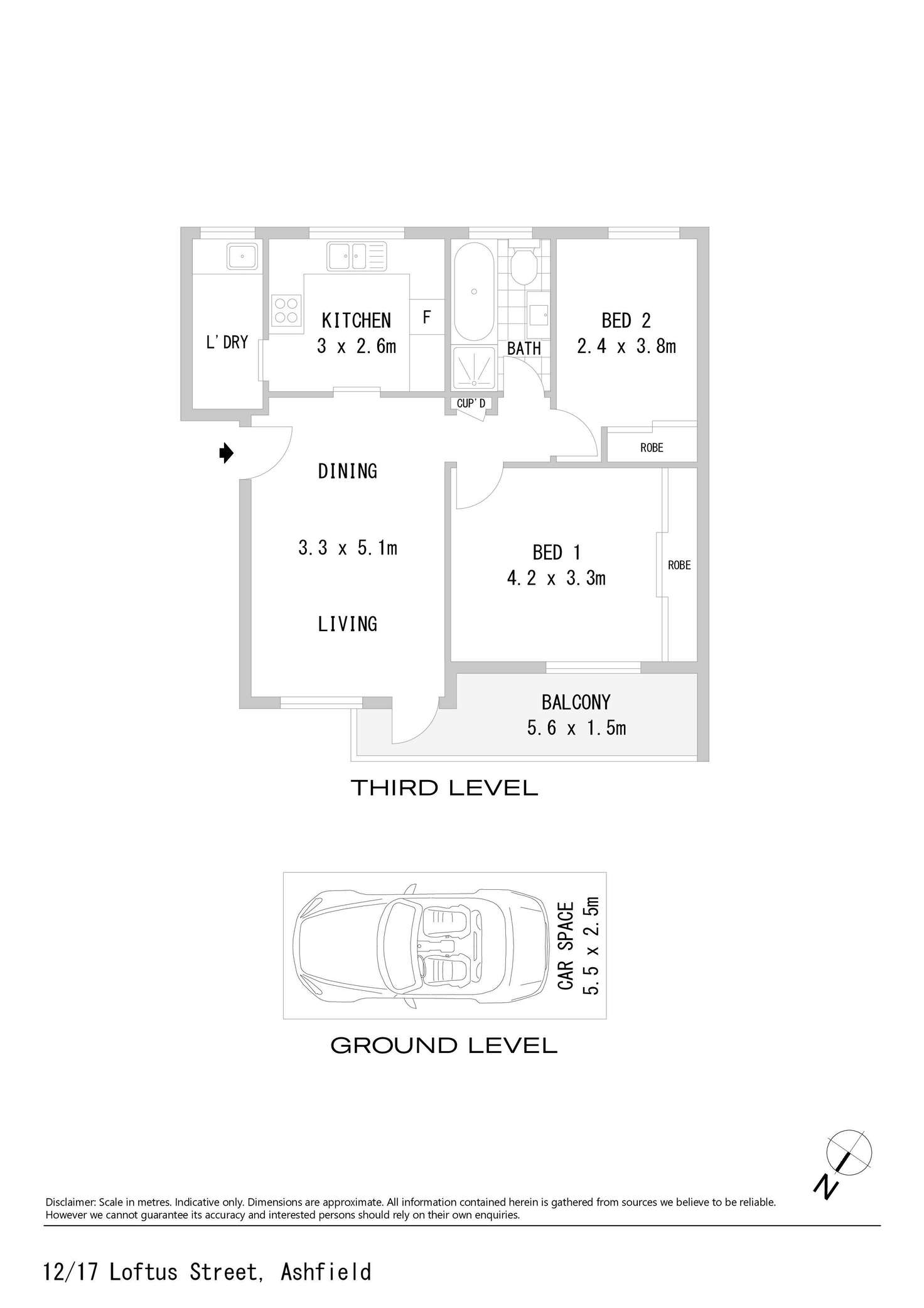 Floorplan of Homely apartment listing, 12/17 Loftus Street, Ashfield NSW 2131
