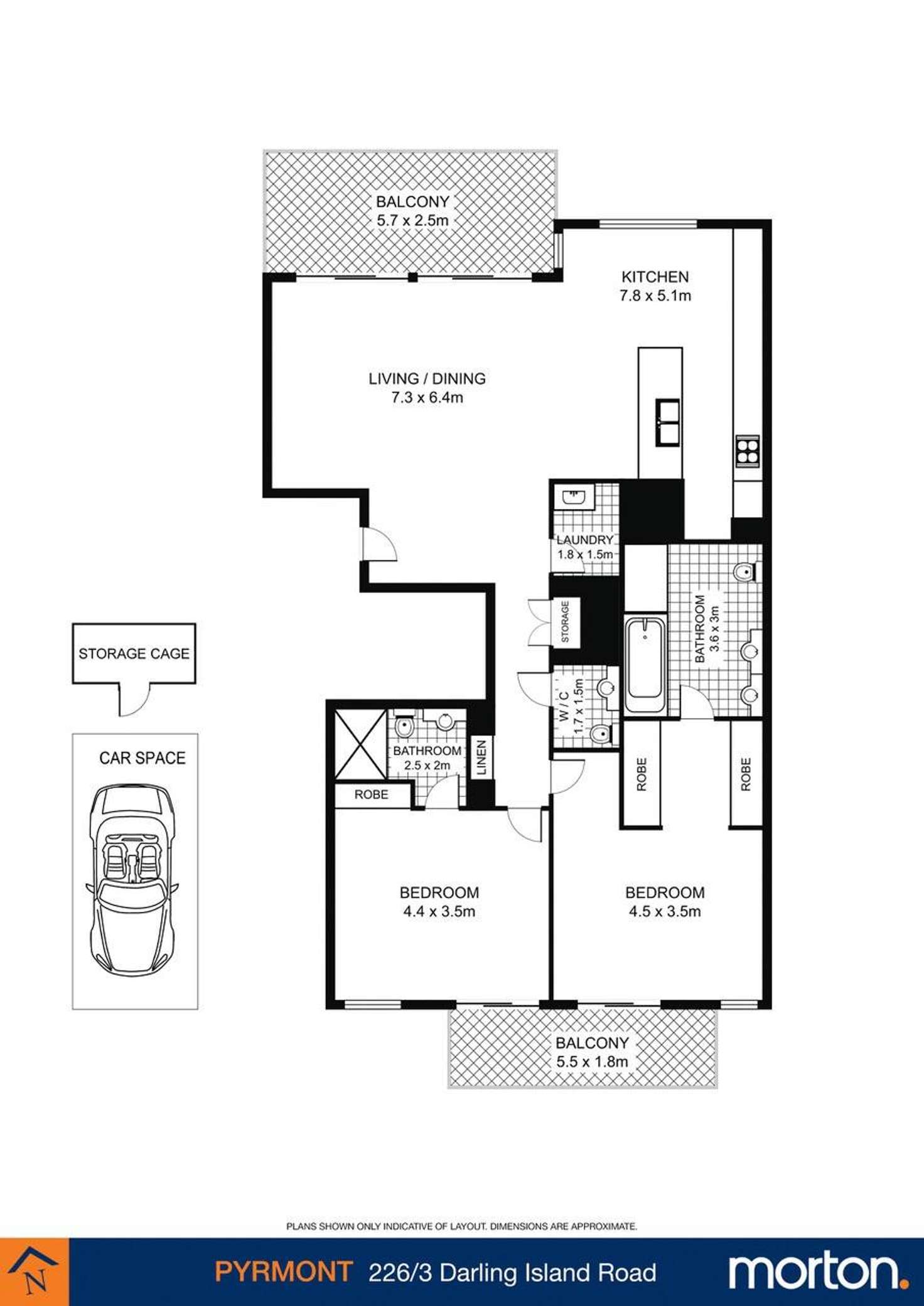 Floorplan of Homely apartment listing, 226/3 Darling Island Road, Pyrmont NSW 2009