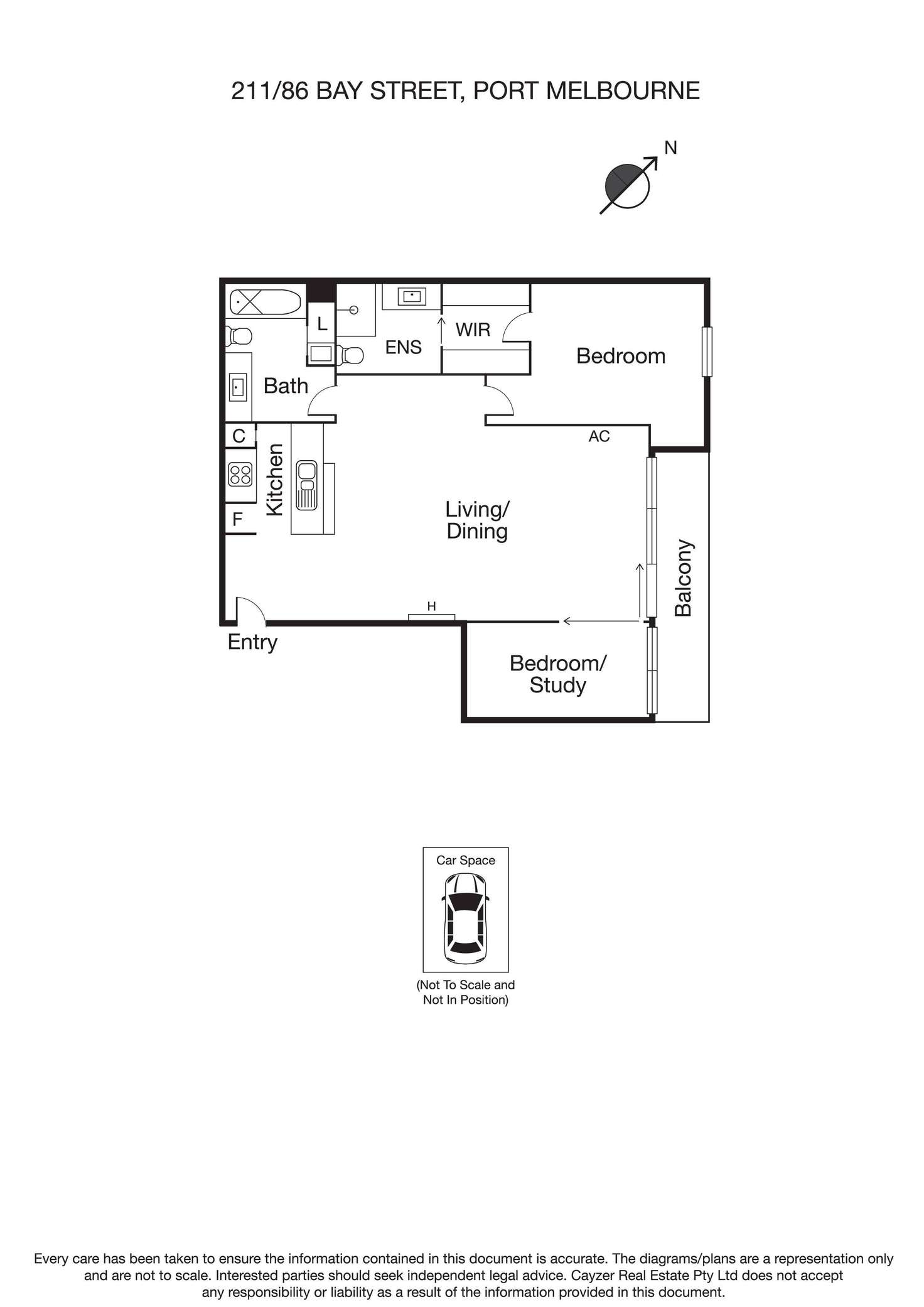 Floorplan of Homely apartment listing, 211G/86 Bay Street, Port Melbourne VIC 3207