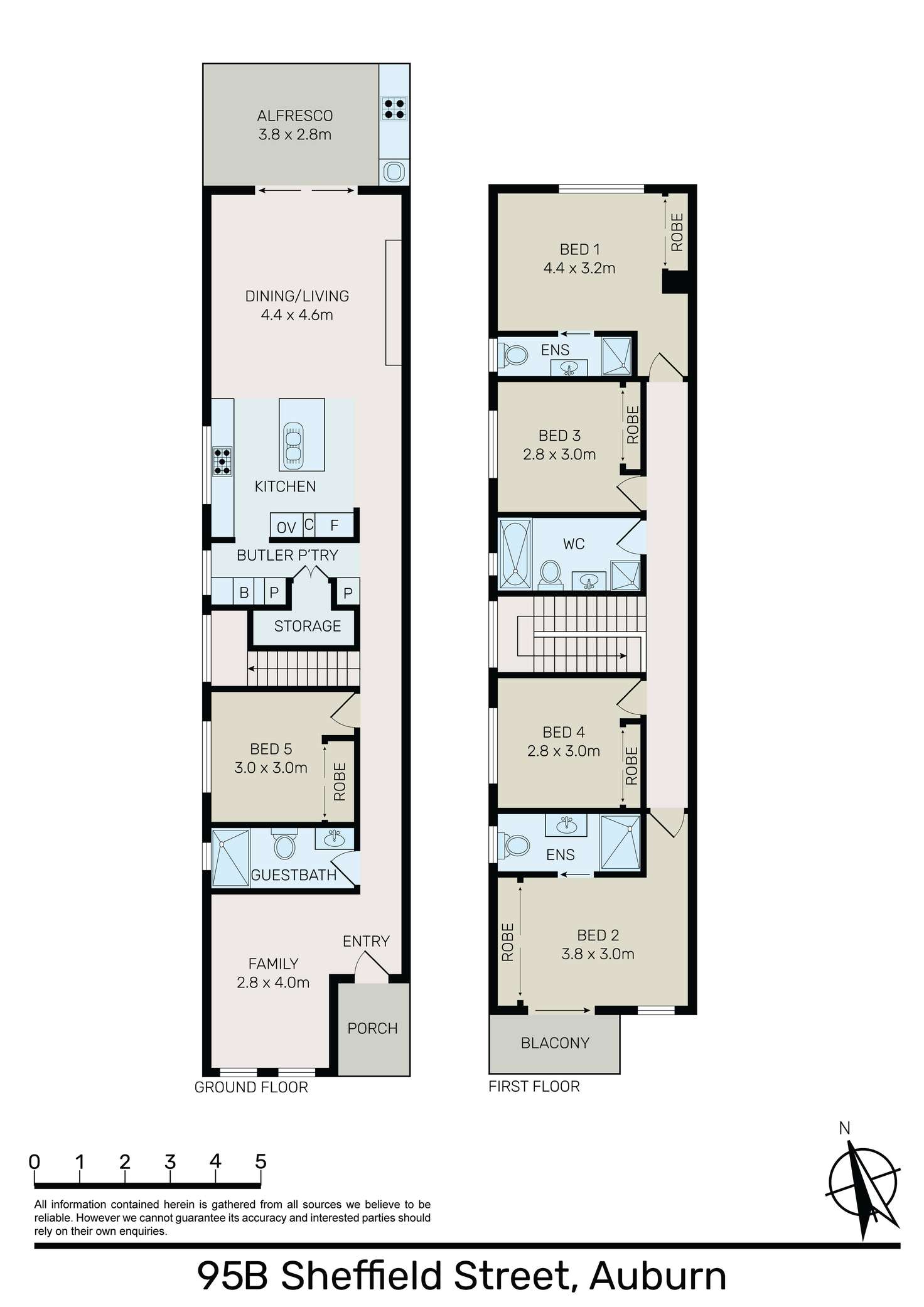Floorplan of Homely semiDetached listing, 95a Sheffield Street, Auburn NSW 2144