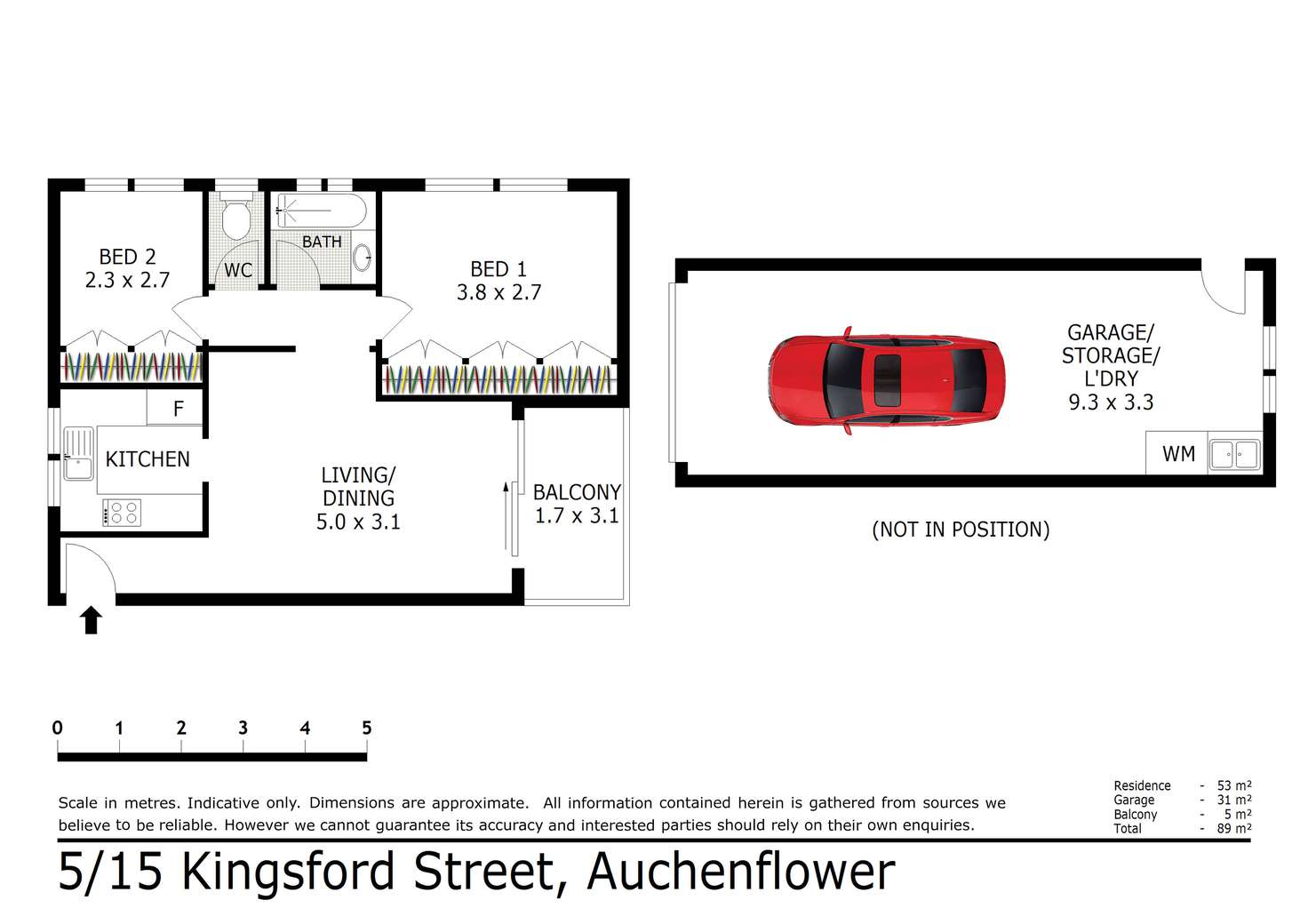 Floorplan of Homely unit listing, 5/15 Kingsford Street, Auchenflower QLD 4066