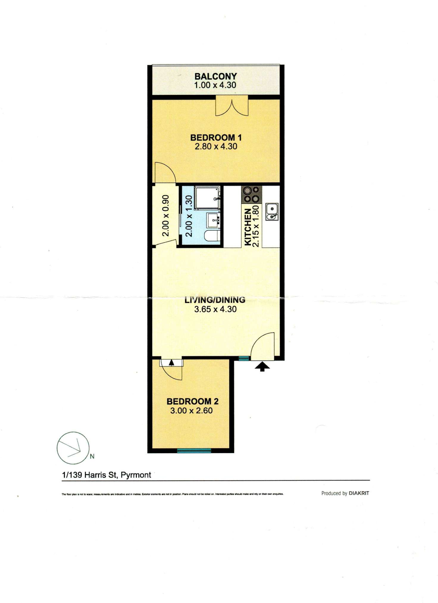 Floorplan of Homely apartment listing, 1/139 Harris Street, Pyrmont NSW 2009